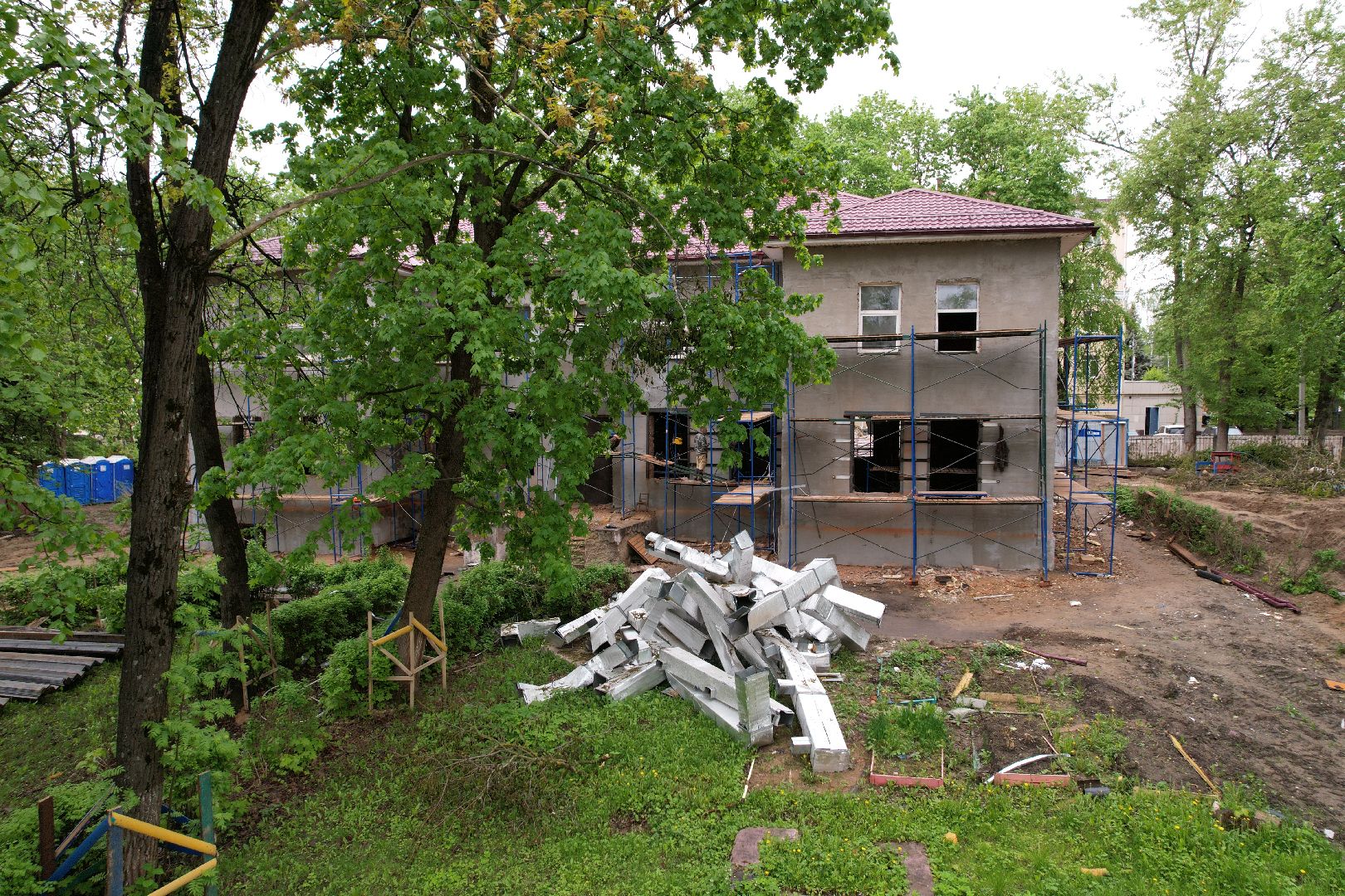 видео с коптера, ремонт детского сада клин,