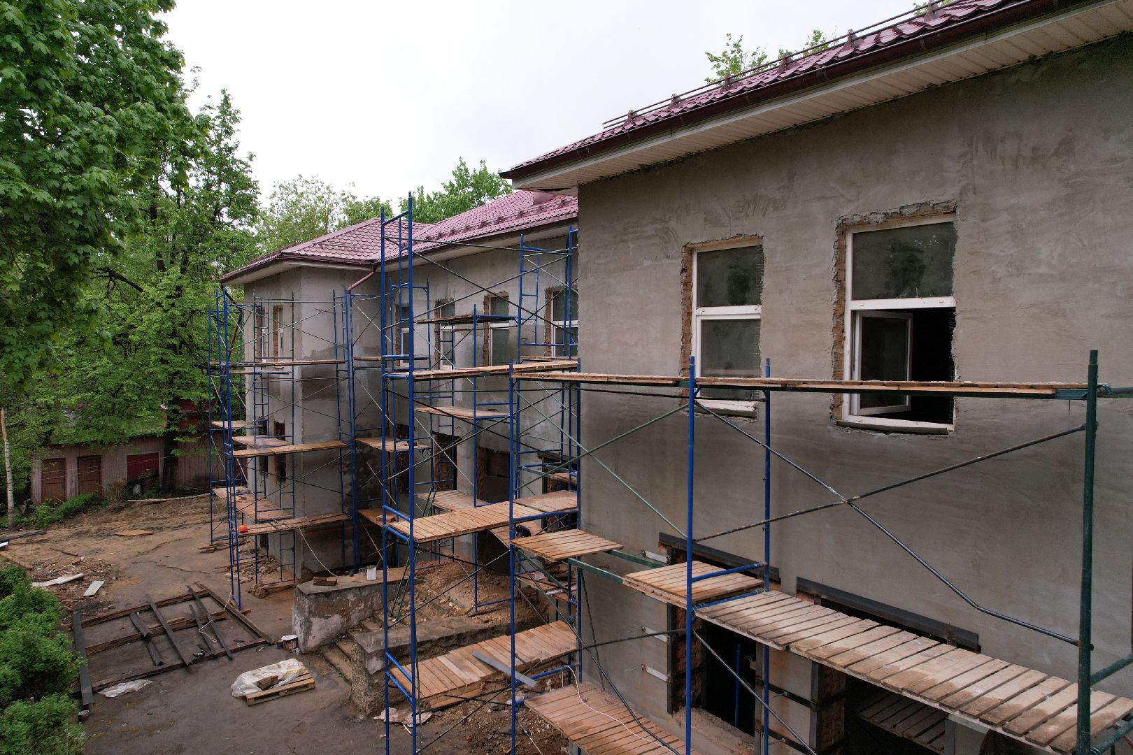 видео с коптера, ремонт детского сада клин,