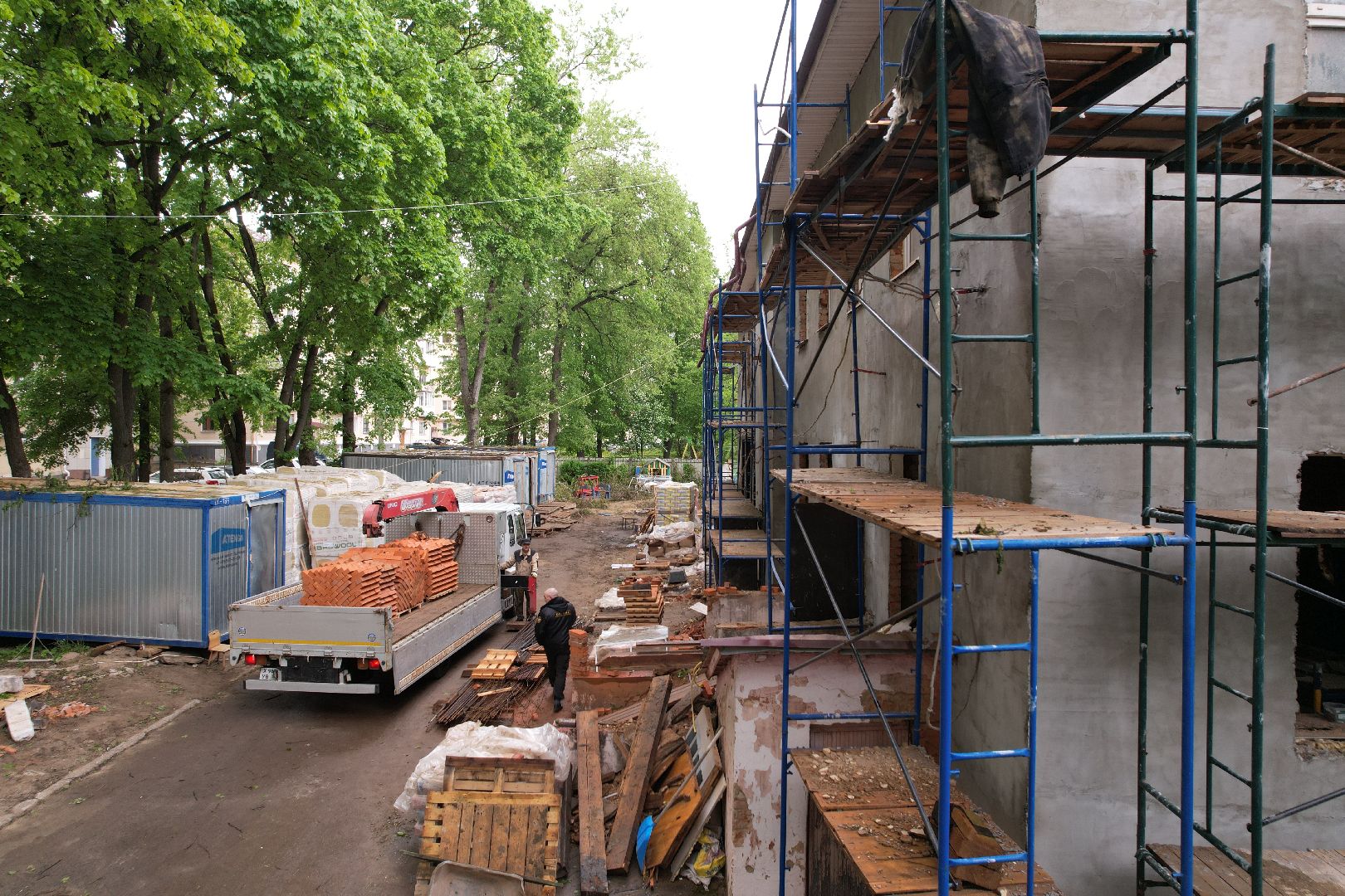 видео с коптера, ремонт детского сада клин,