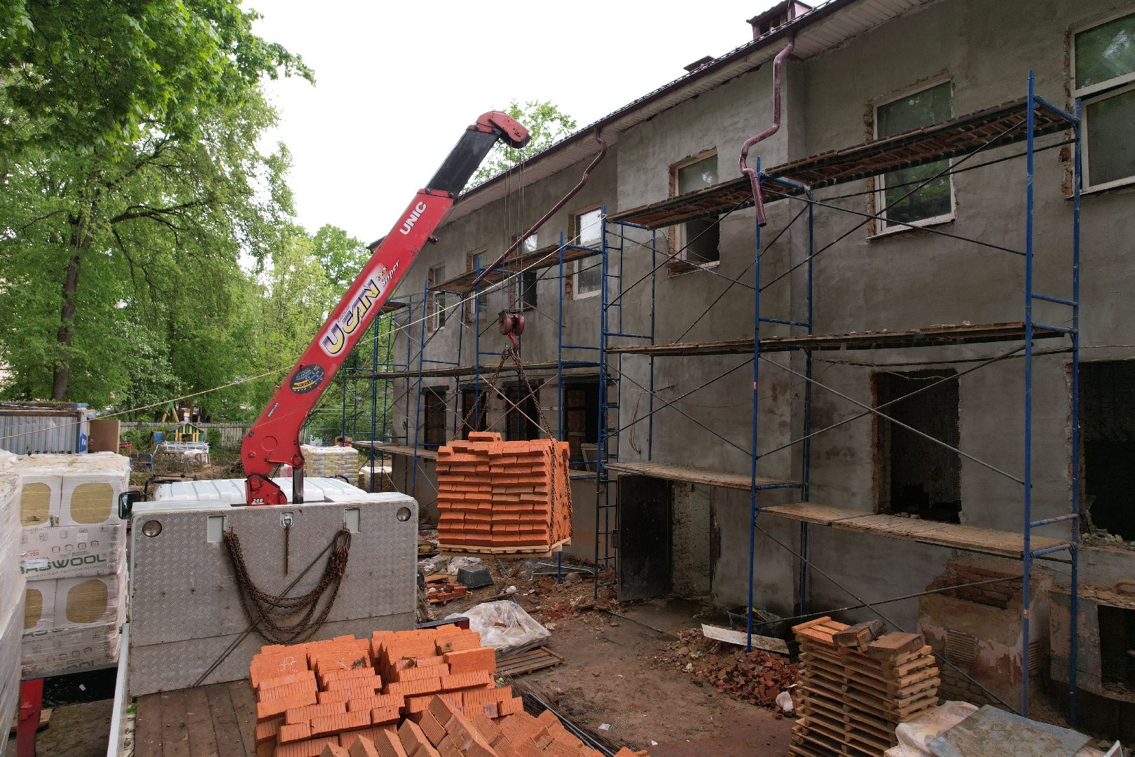 видео с коптера, ремонт детского сада клин,