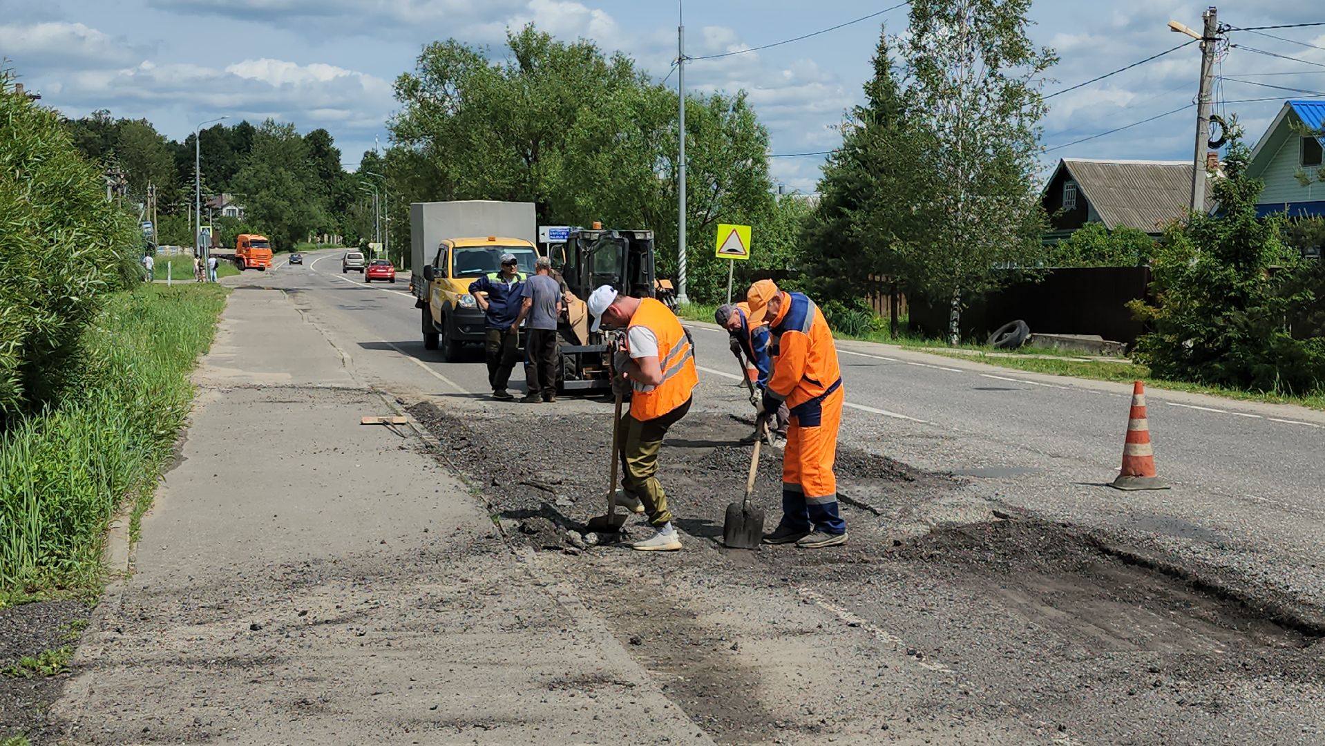 ремонт дорог, ямочный ремонт, новый асфальт, щёлково,