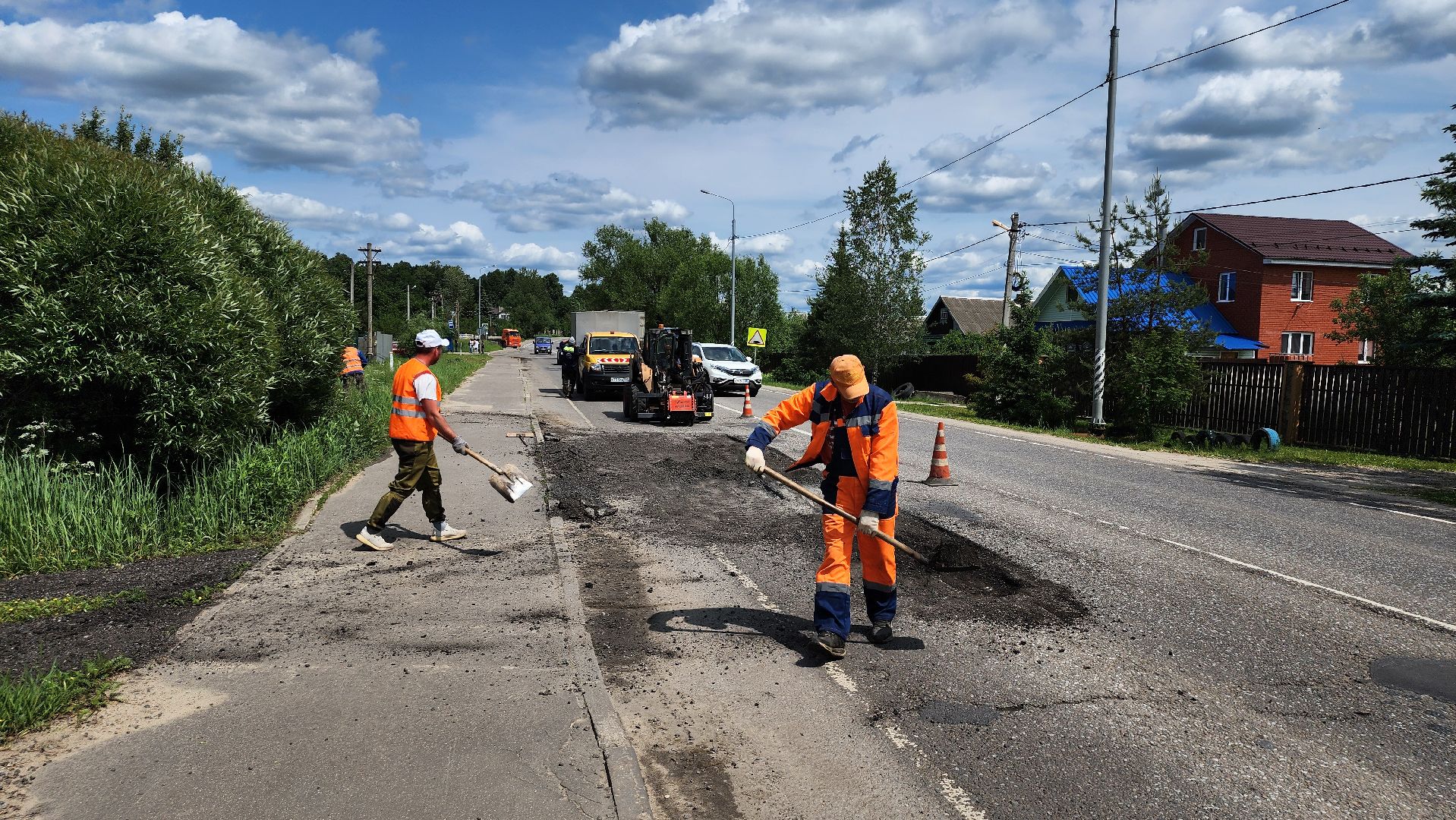 ремонт дорог, ямочный ремонт, новый асфальт, щёлково,
