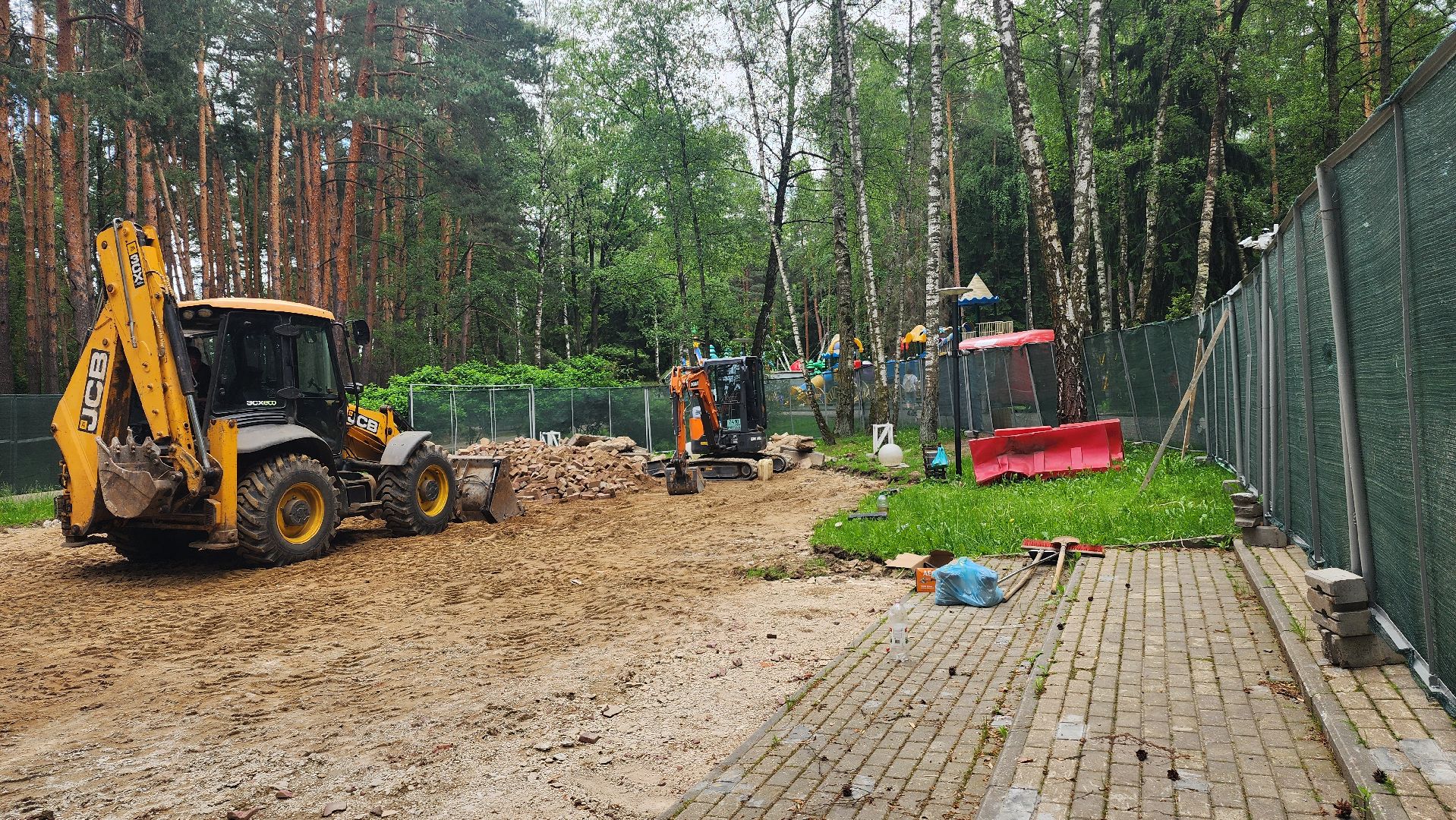 строительство, демонтаж, зона отдыха, место отыха, парк, парк елочки, домодедово,  благоустройство,