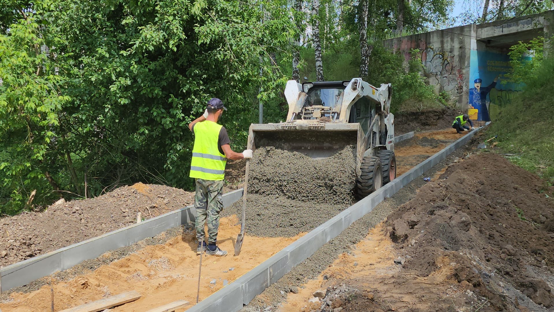 кашира, благоустройство, тротуар, пешеходная дорога, тесна, железная дорога,