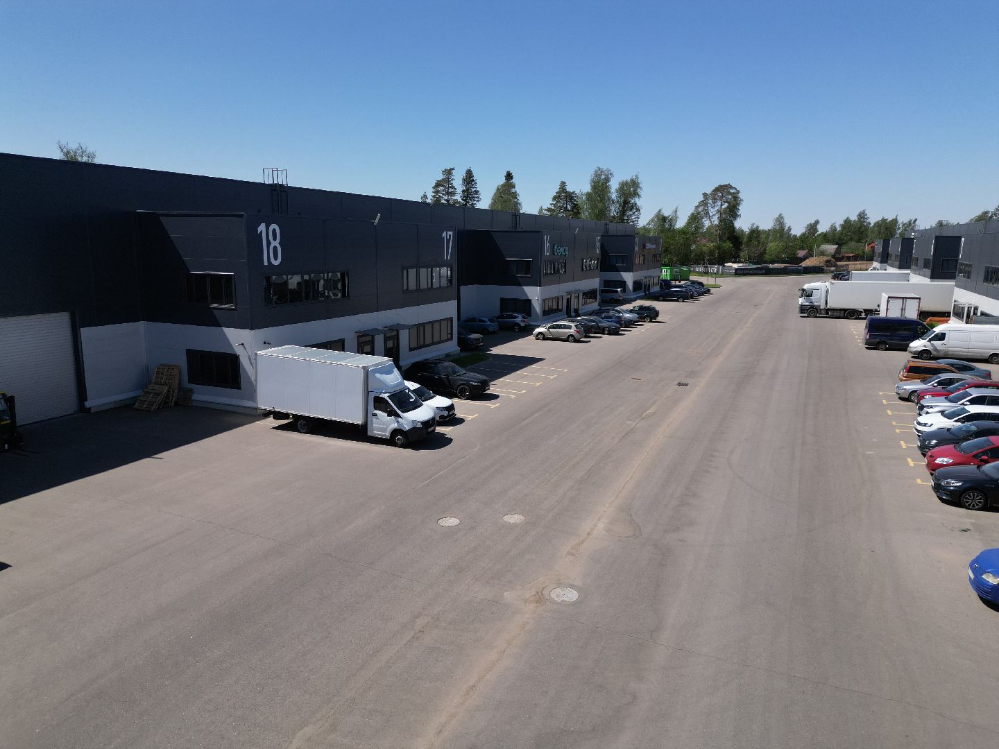 видео с коптера, промышленный коворкинг,  индустриальный парк