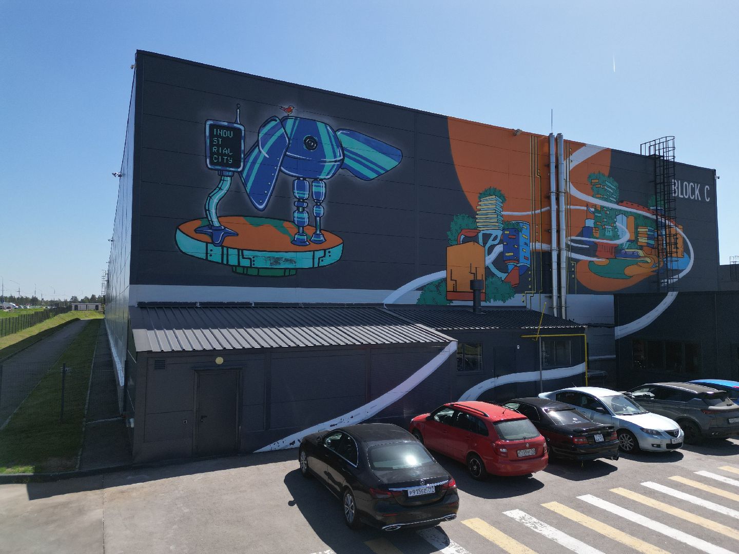 видео с коптера, промышленный коворкинг,  индустриальный парк