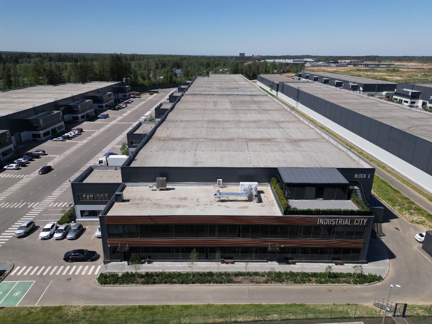 видео с коптера, промышленный коворкинг,  индустриальный парк