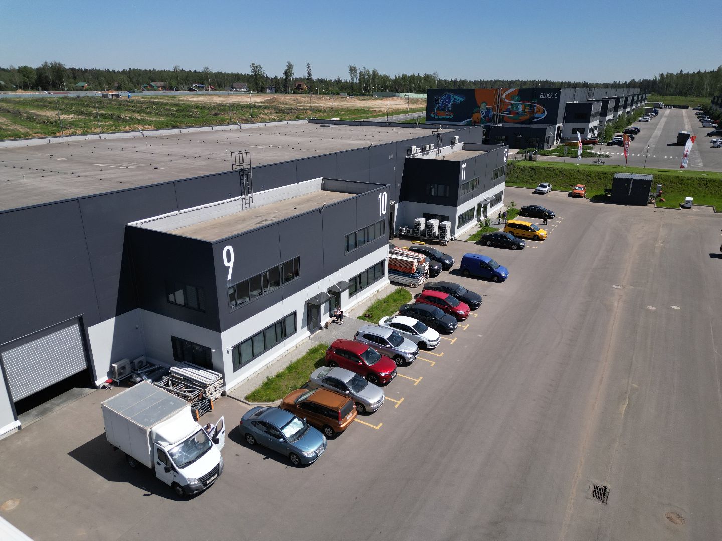 видео с коптера, промышленный коворкинг,  индустриальный парк