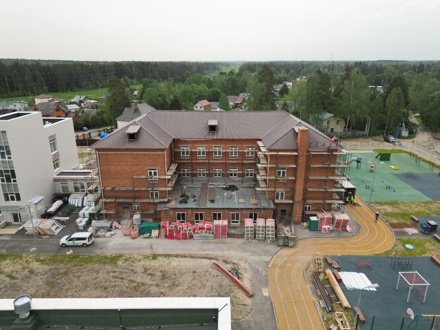 видео с коптера, школа в поварово, школа в солнечногорске,