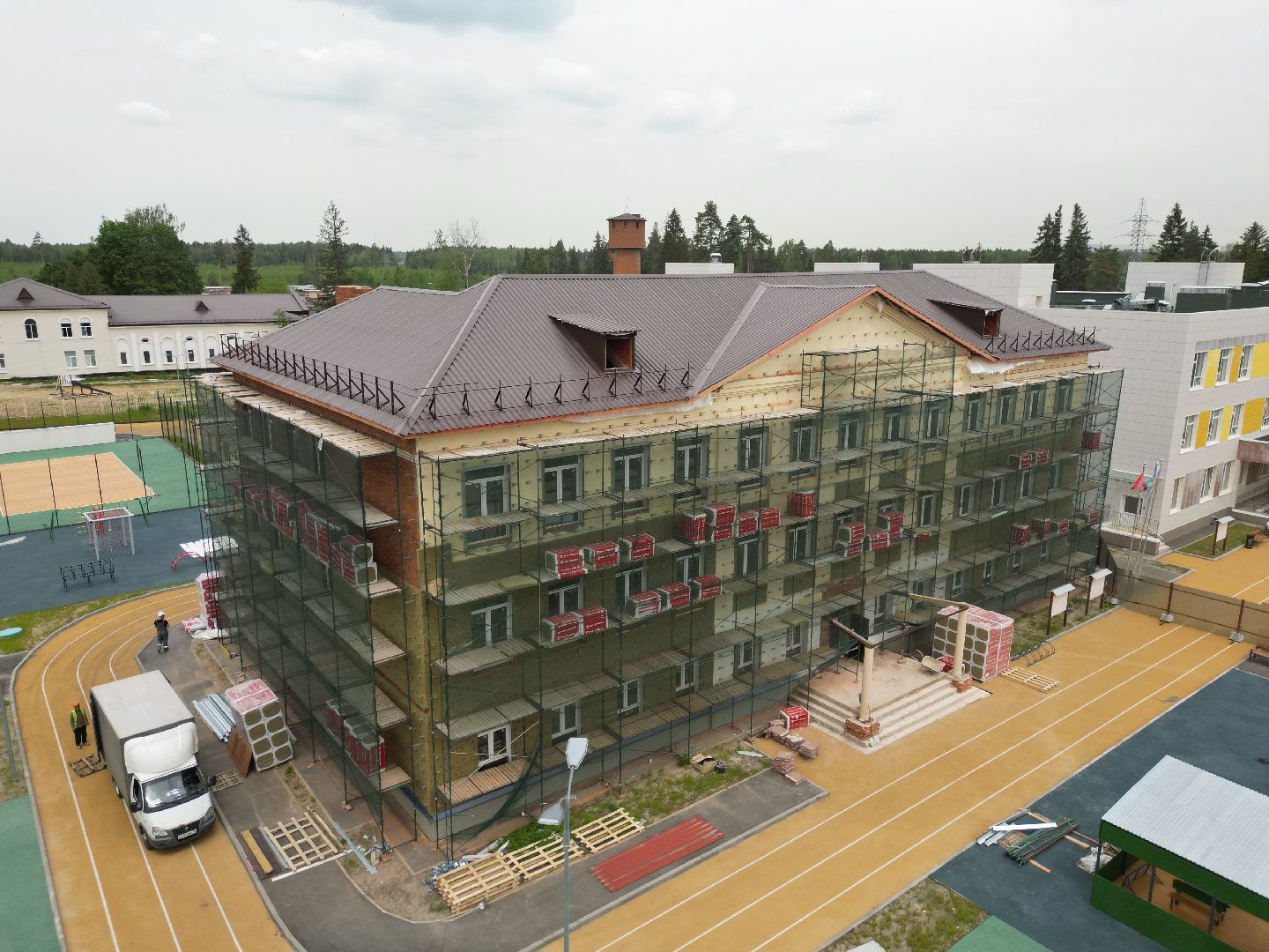 видео с коптера, школа в поварово, школа в солнечногорске,