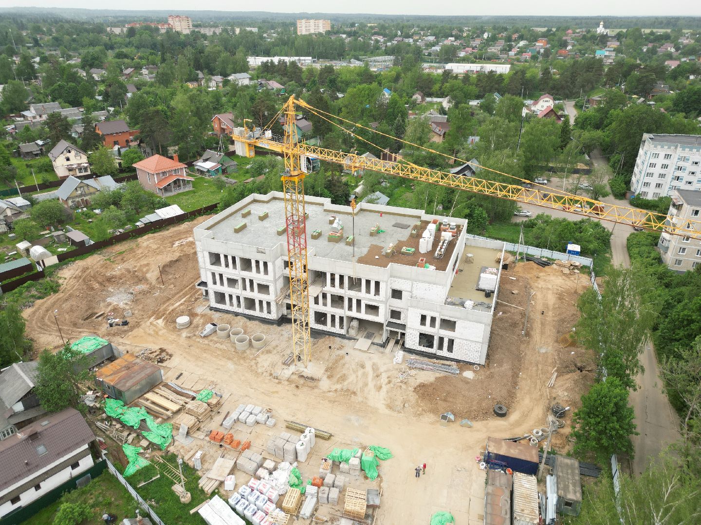 видео с коптера, школа в поварово, школа в солнечногорске,