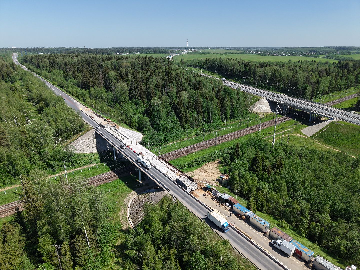 видео с коптера,  ремонт путепровода, обуховское шоссе,