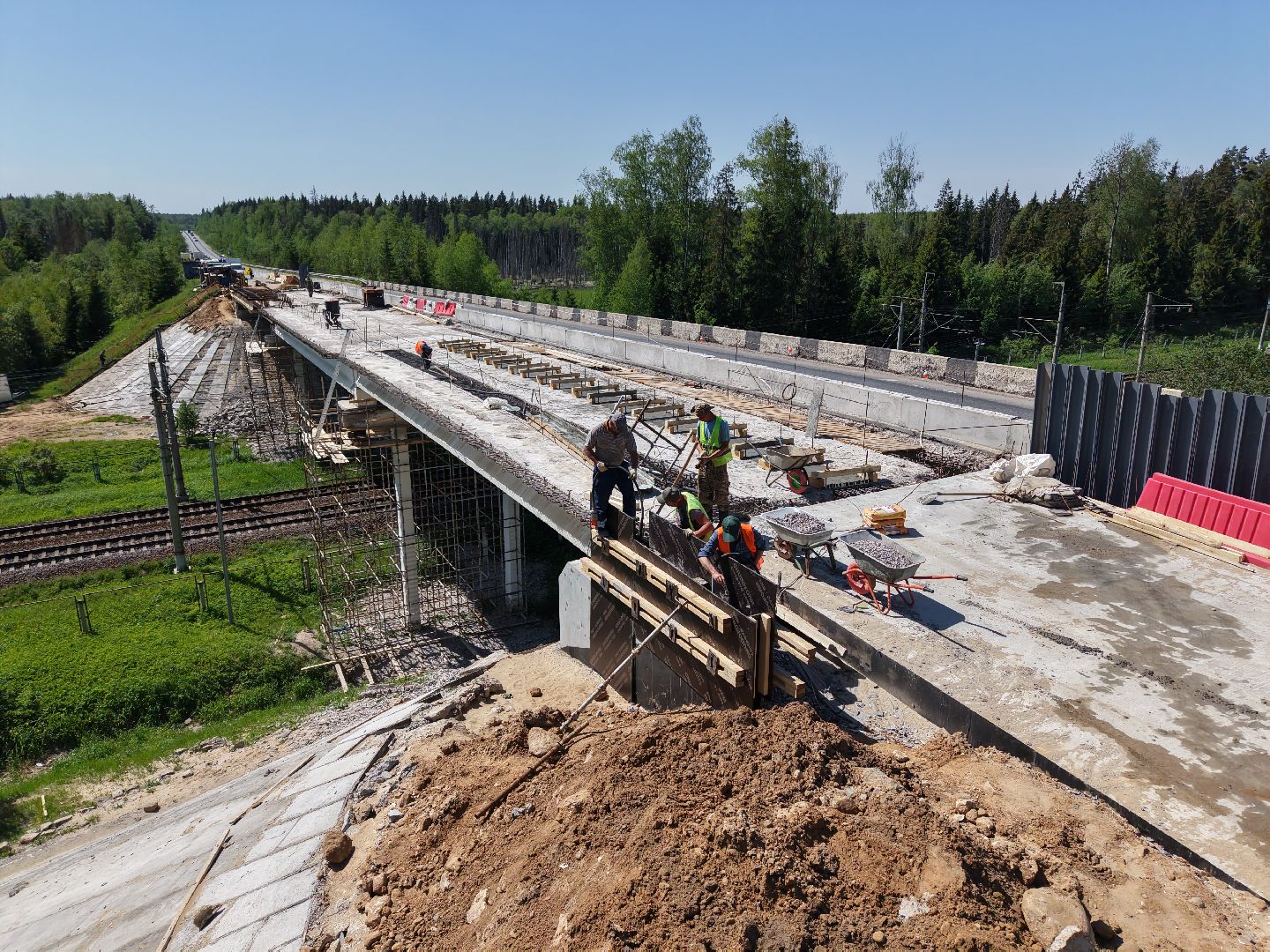 видео с коптера,  ремонт путепровода, обуховское шоссе,