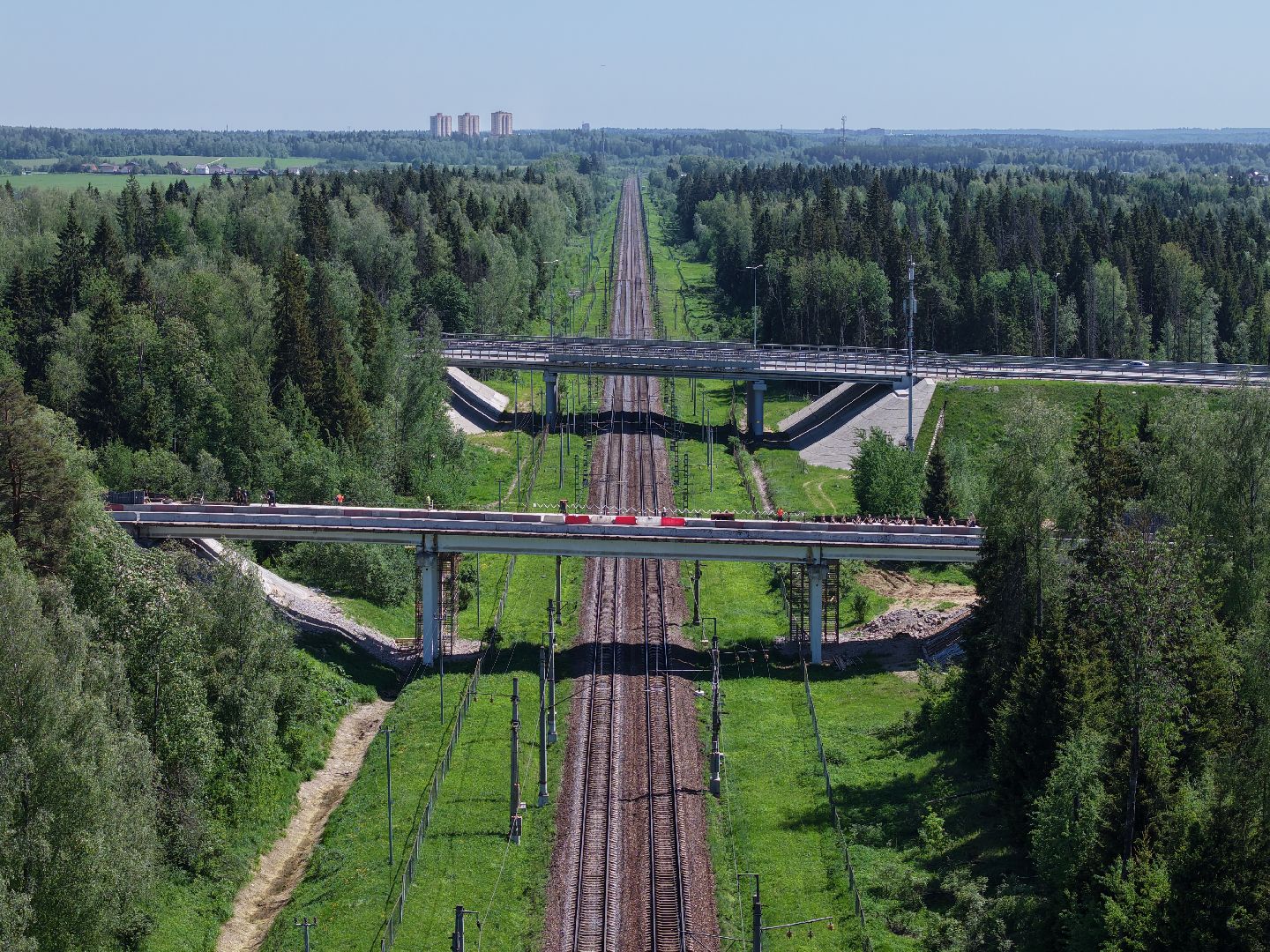 видео с коптера,  ремонт путепровода, обуховское шоссе,
