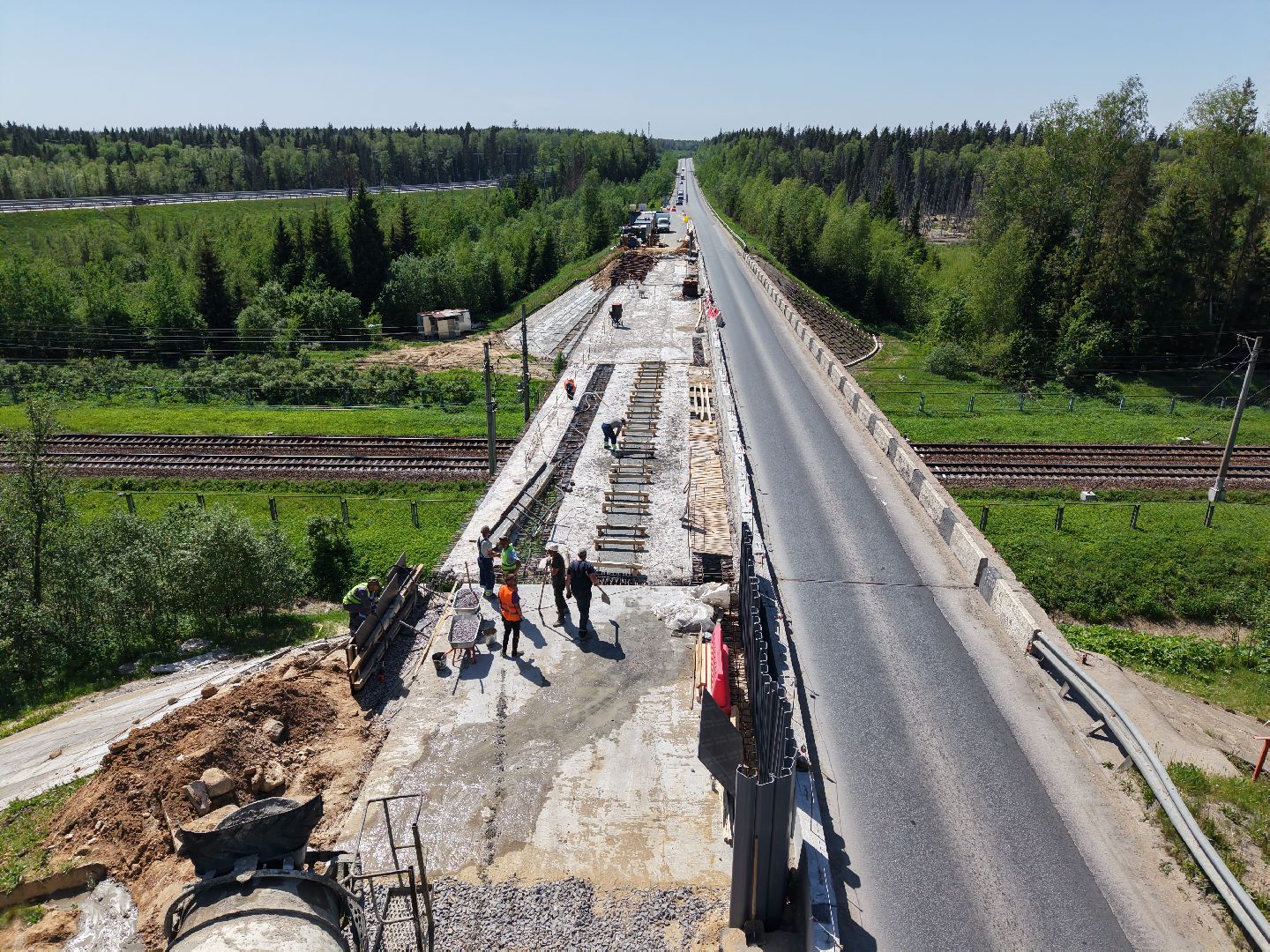 видео с коптера,  ремонт путепровода, обуховское шоссе,