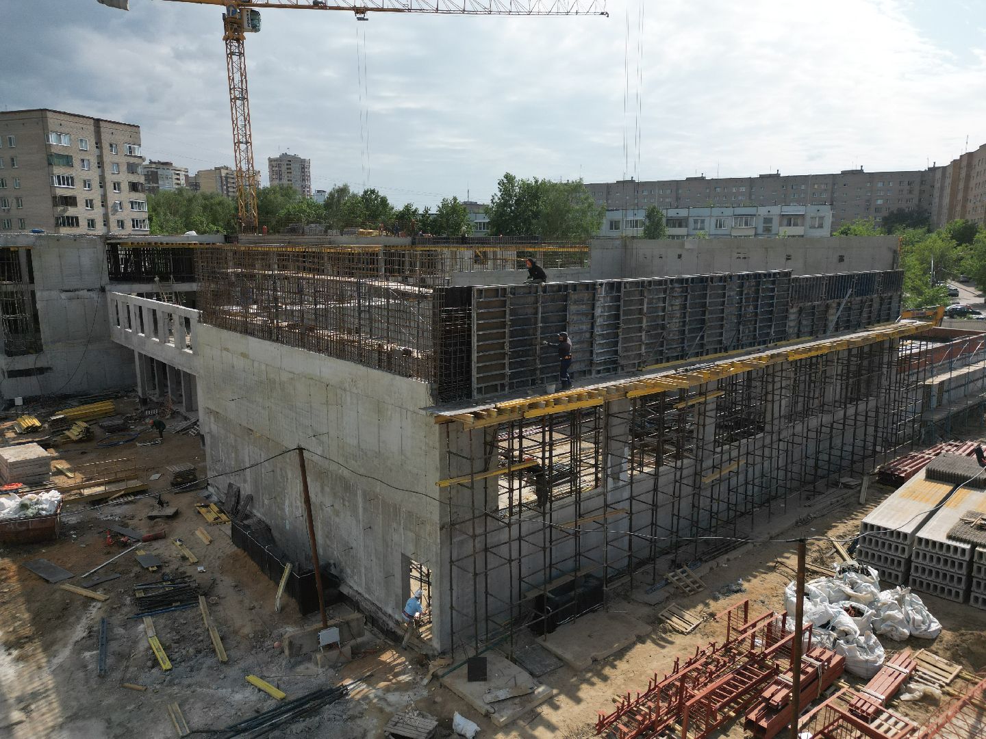 видео с коптера, гимназия 6 в солнечногорске,