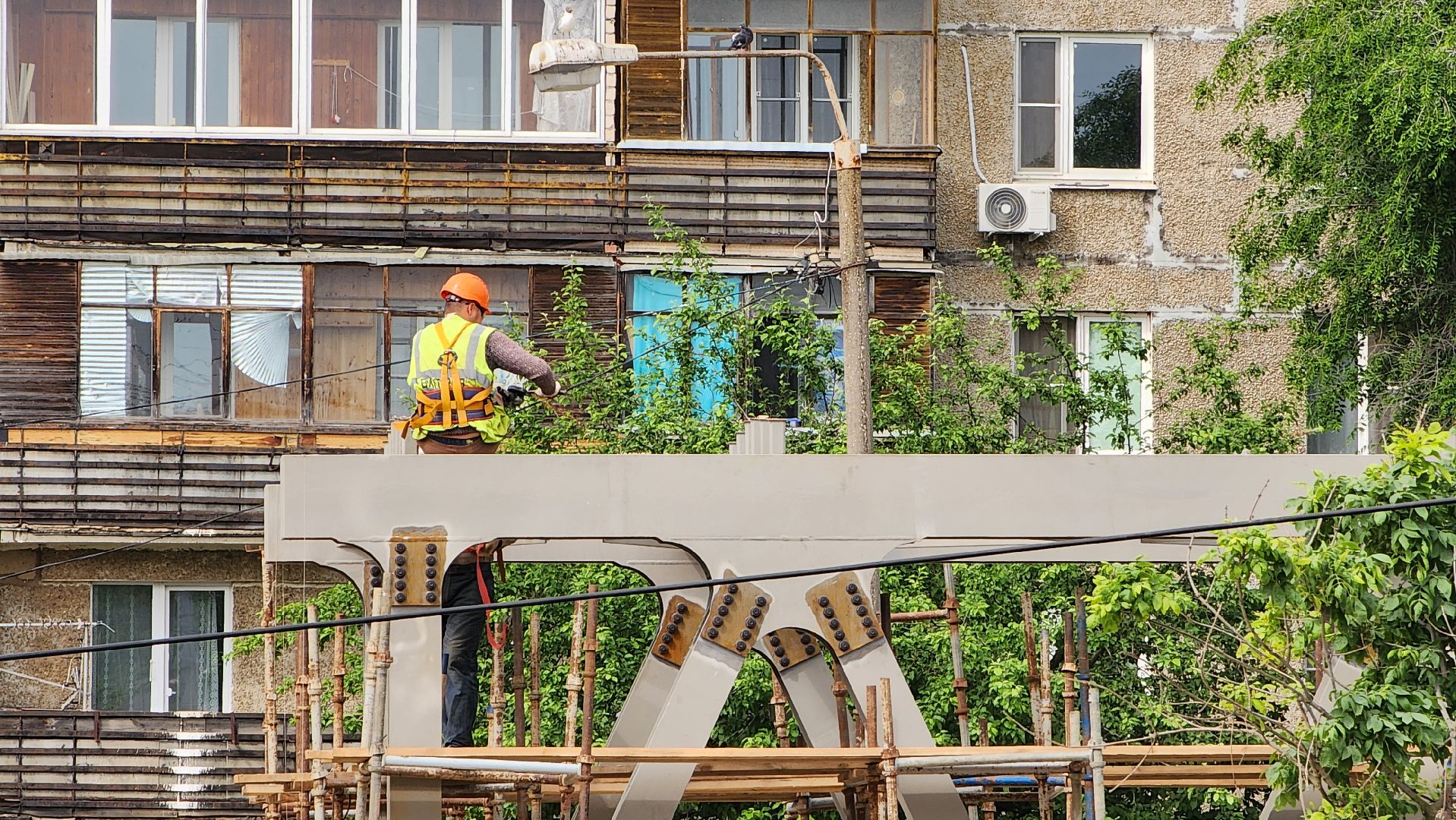 надземный переход, Лобня, Строительство ,