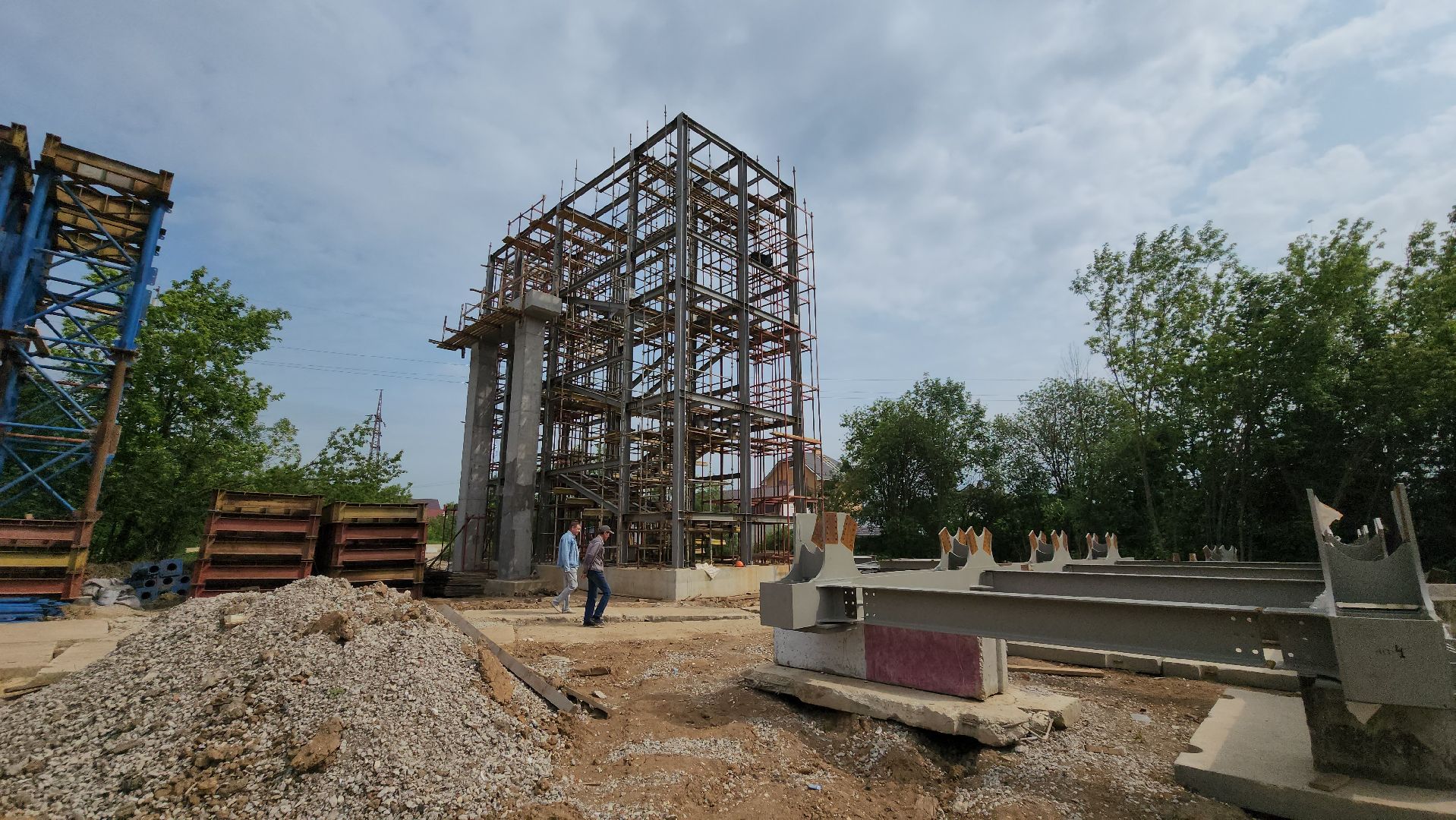 надземный переход, Лобня, Строительство ,