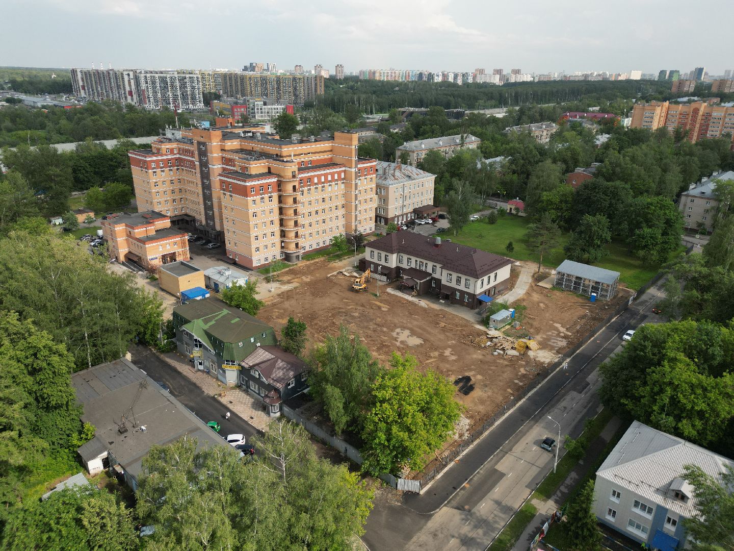 видео с коптера, строительство роддома, медицина в долгопрудном,