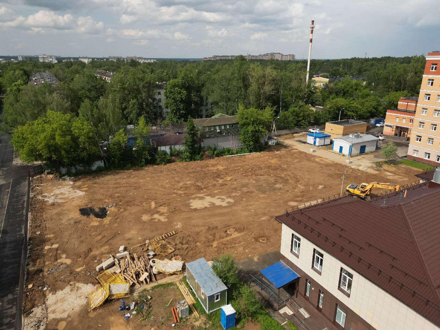 видео с коптера, строительство роддома, медицина в долгопрудном,