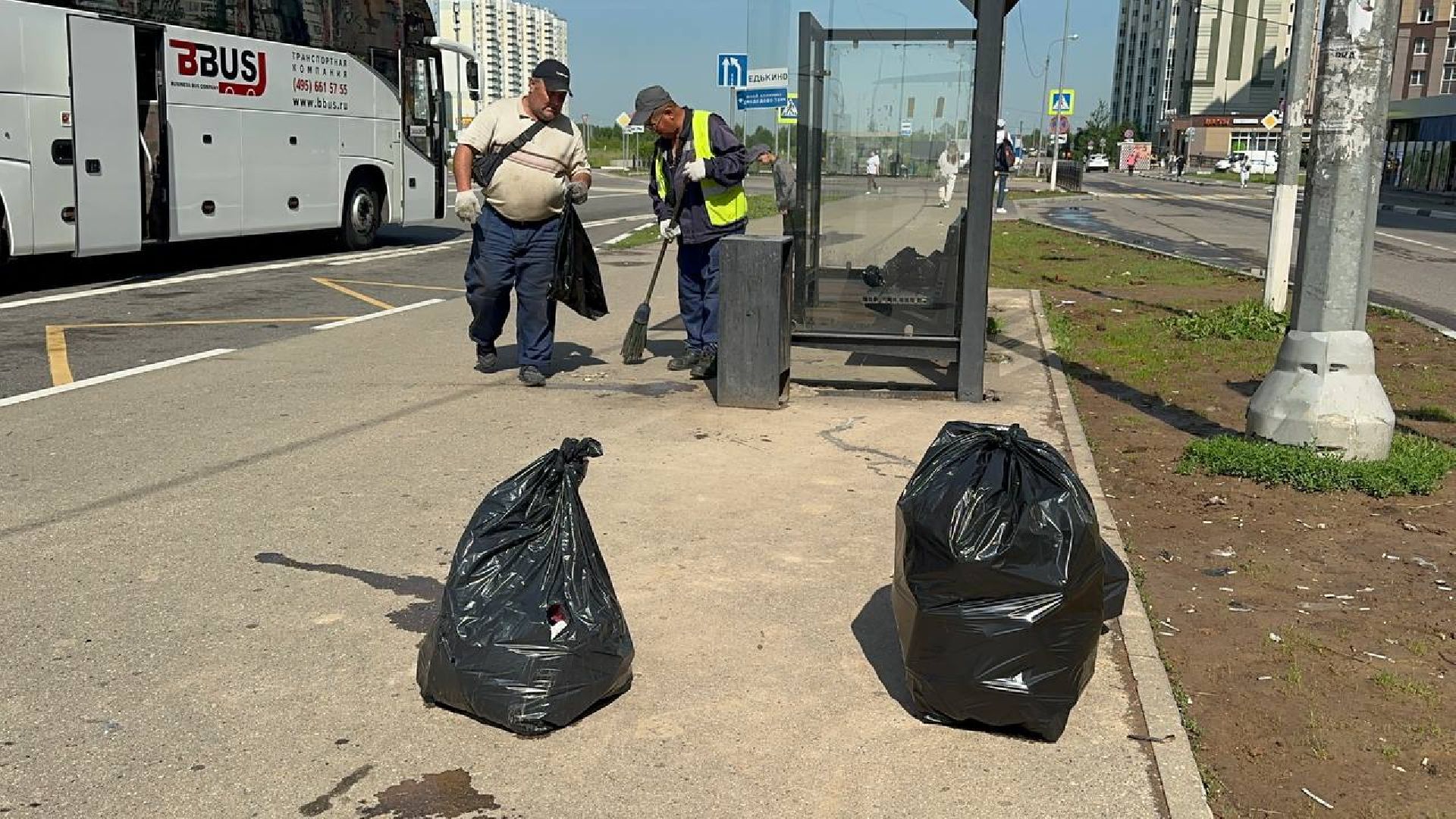 уборка остановок, домодедово,