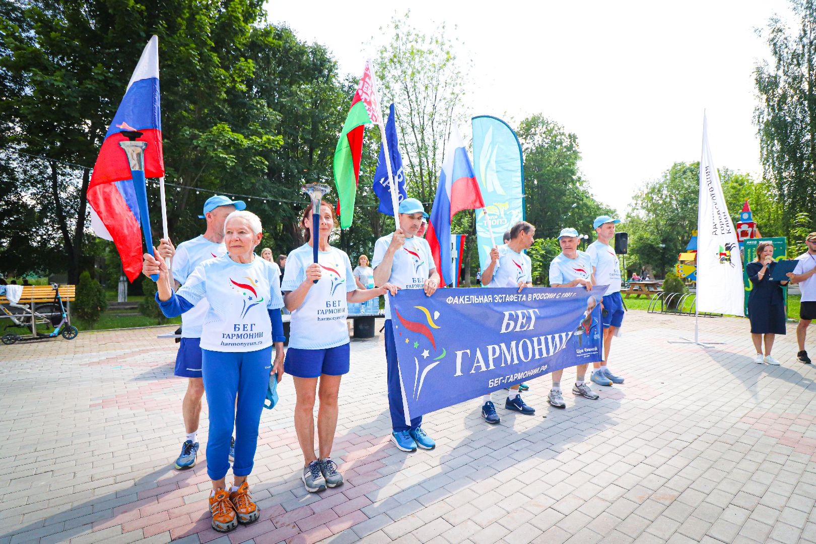 клин, спорт, бег, дети, факельная эстафета ,