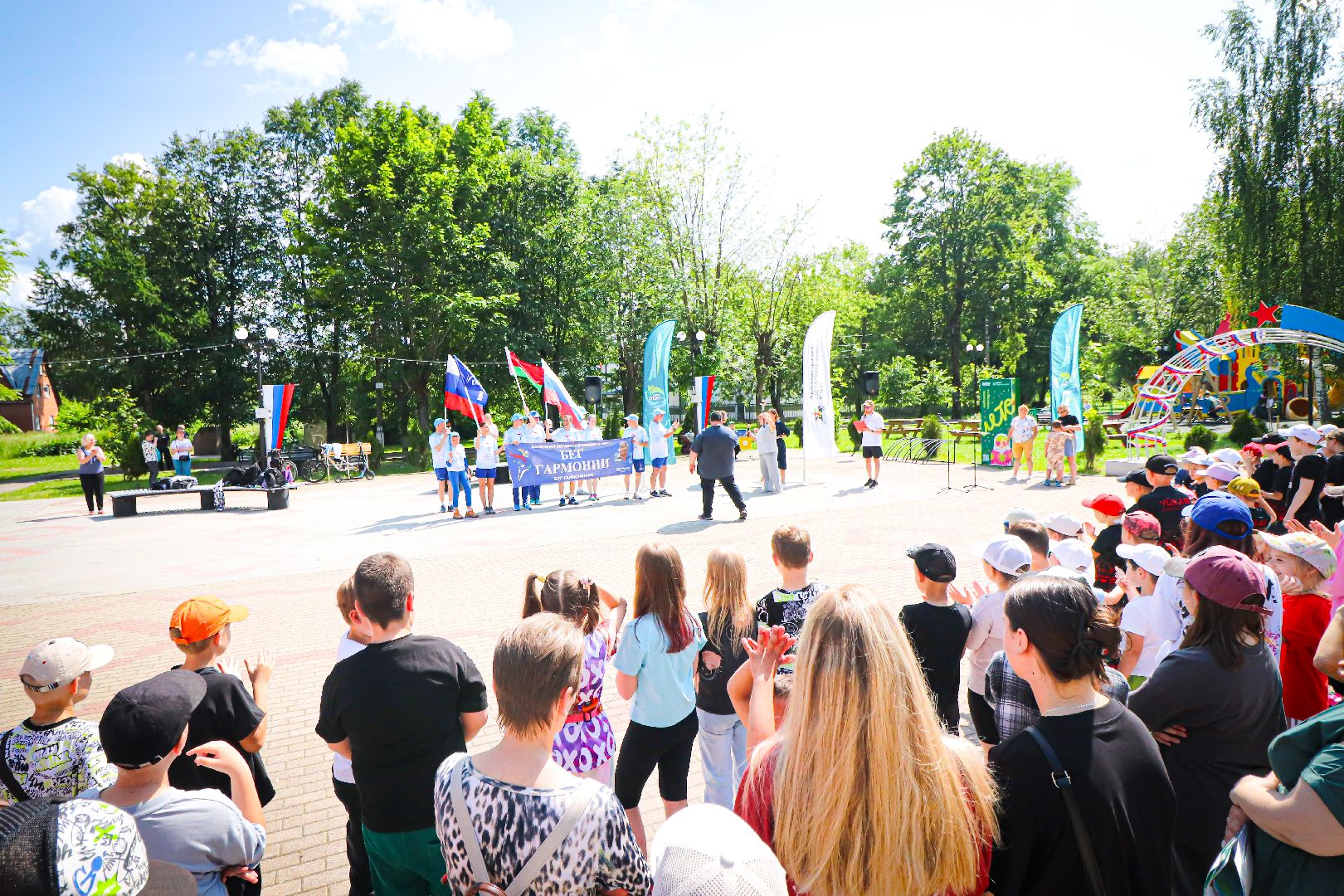 клин, спорт, бег, дети, факельная эстафета ,