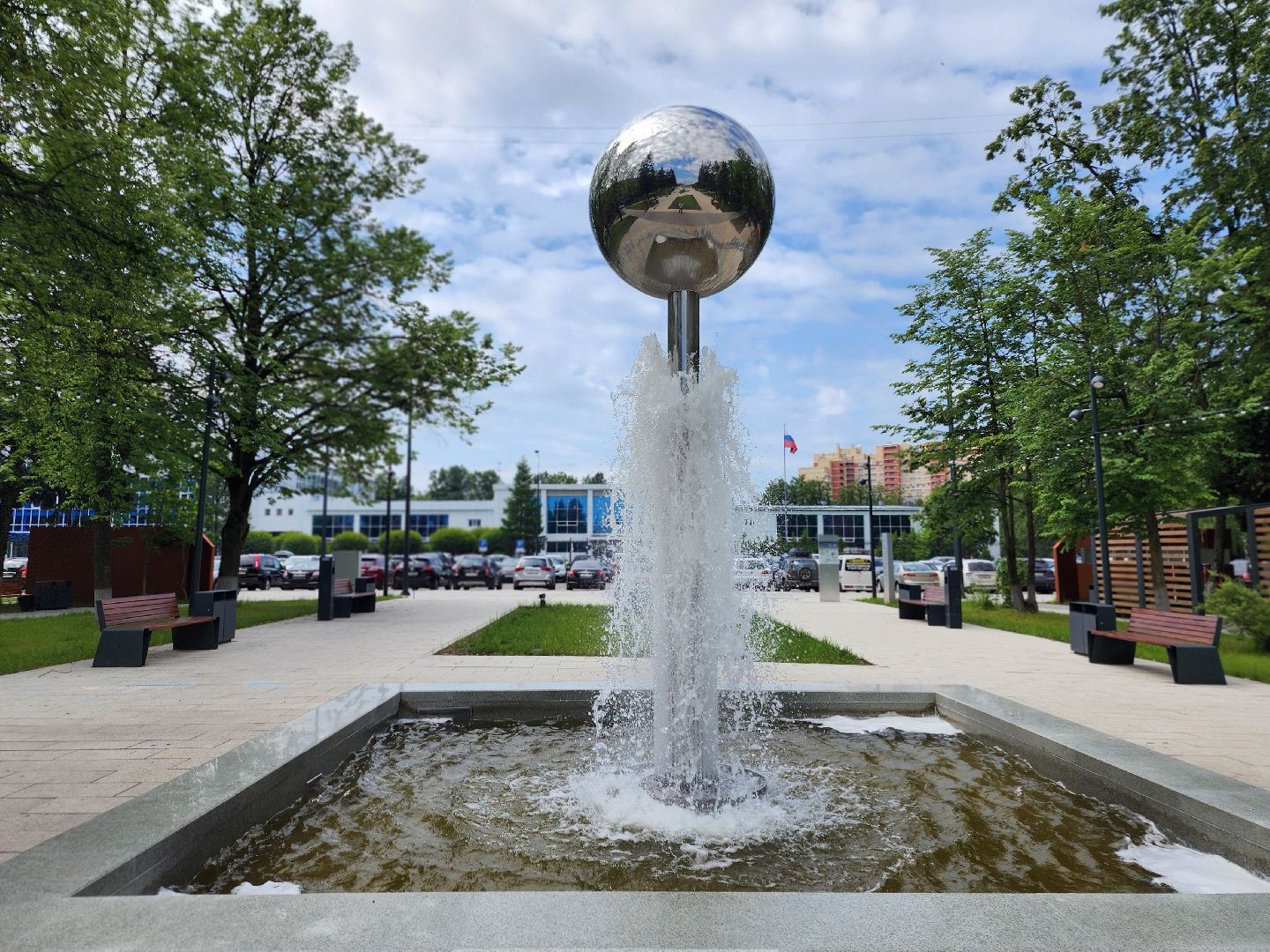 фонтаны, уборка города, фрязино, площадь победы,