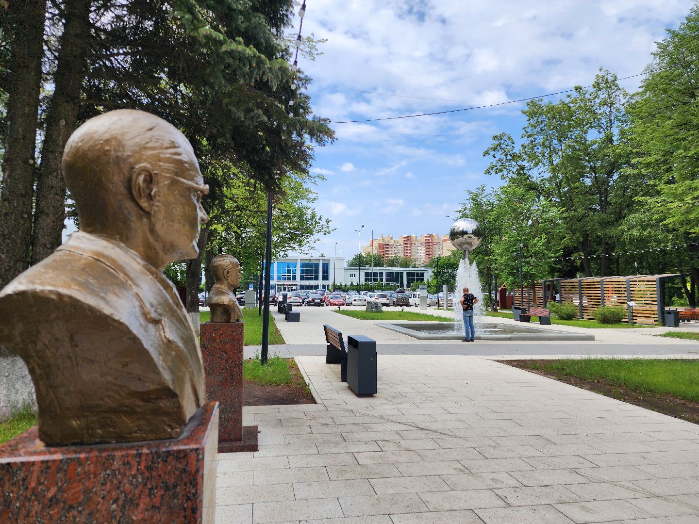 фонтаны, уборка города, фрязино, площадь победы,