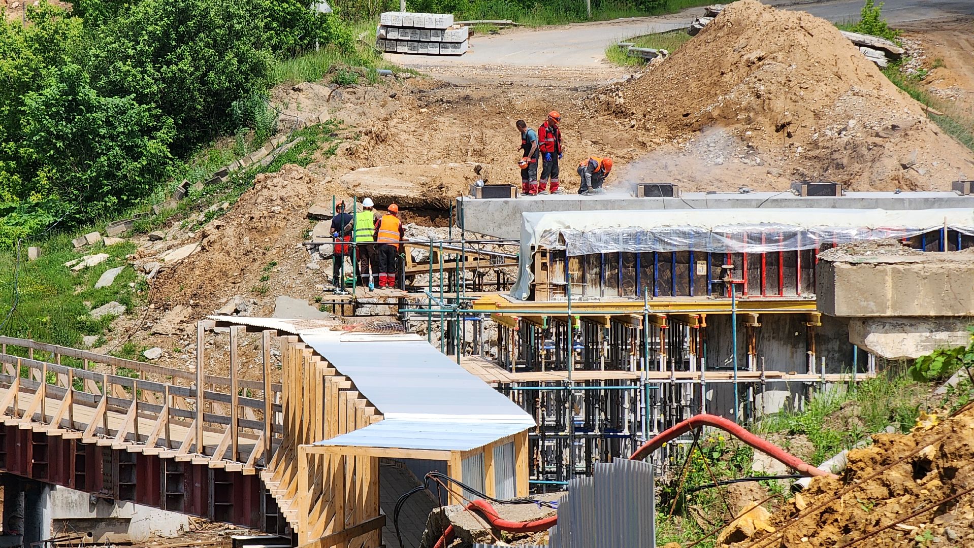 Руза,  Поречье , Строительство моста,