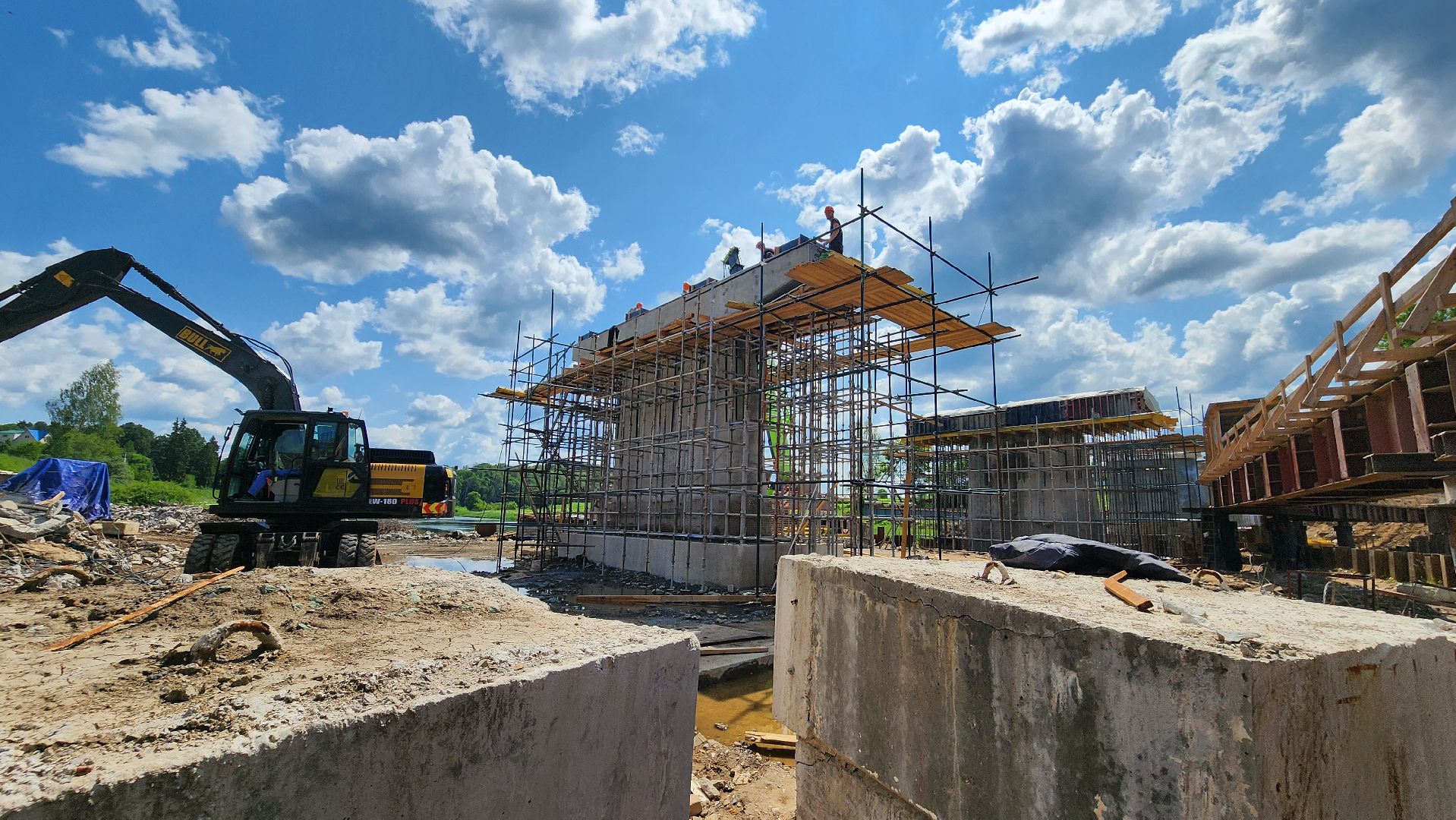 Руза,  Поречье , Строительство моста,