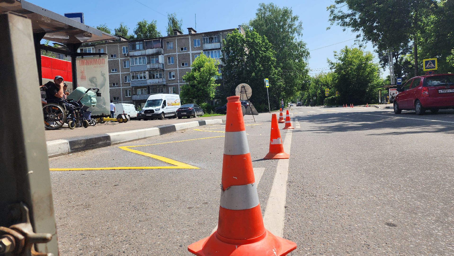 дороги, разметка, дорожная разметка, домодедово, подмосковье, автобусная остановка, общественный транспорт,