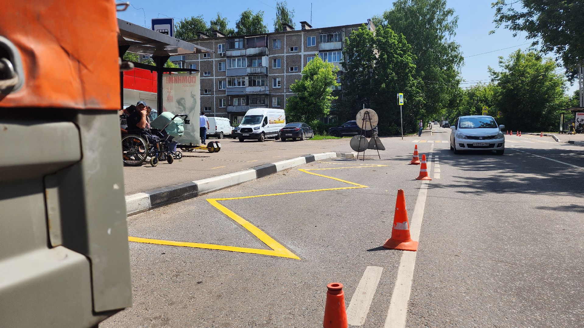 дороги, разметка, дорожная разметка, домодедово, подмосковье, автобусная остановка, общественный транспорт,