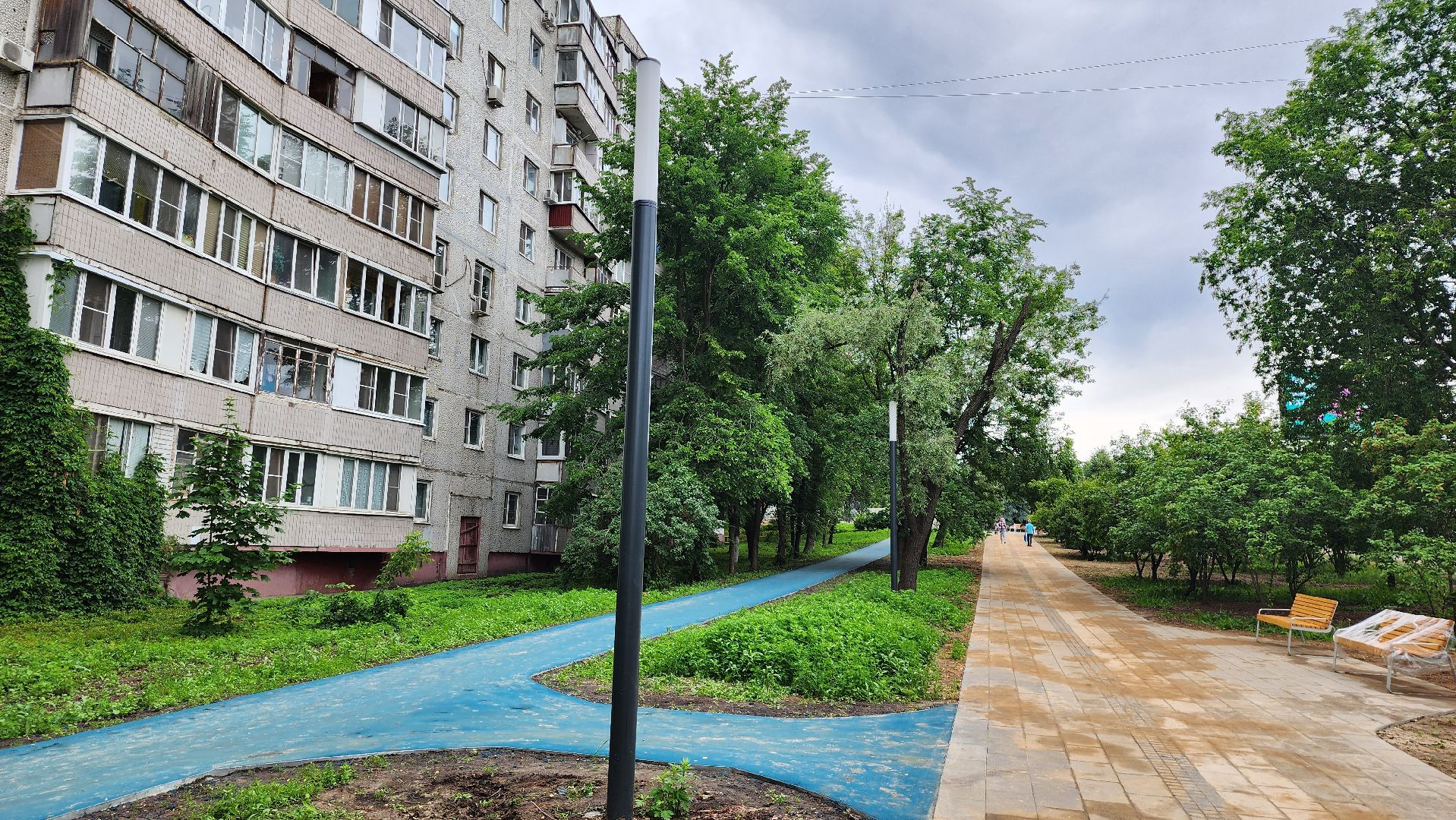 благоустройство сквера, Новые лавочки, щёлково, пролетарский проспект,