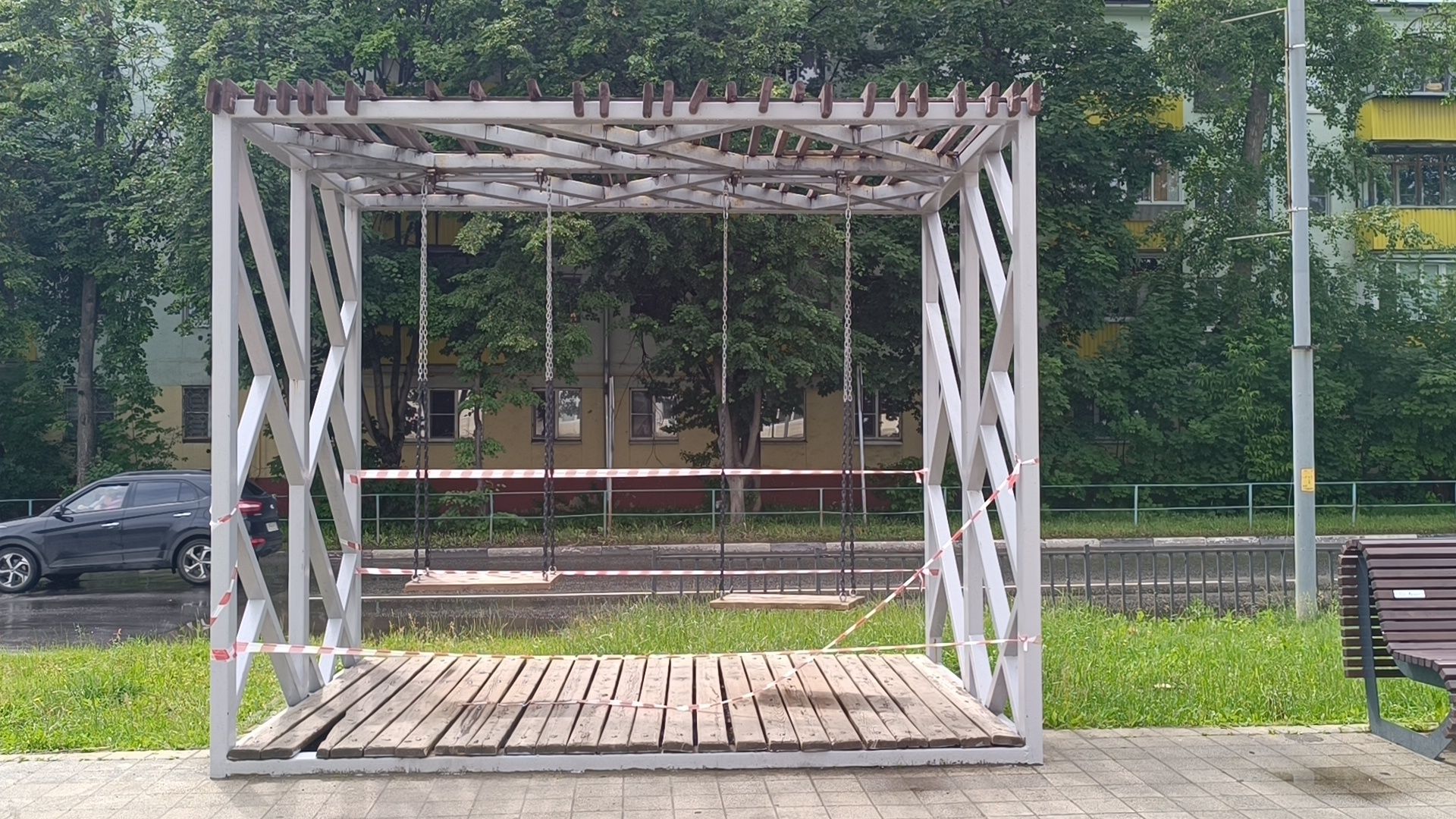 качели, благоустройство, лобня,