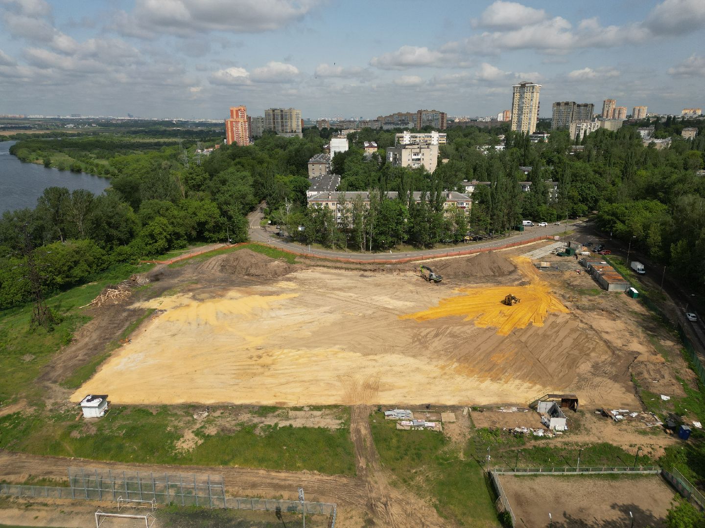 видео с коптера, стадион полет, спорт в лыткарине,