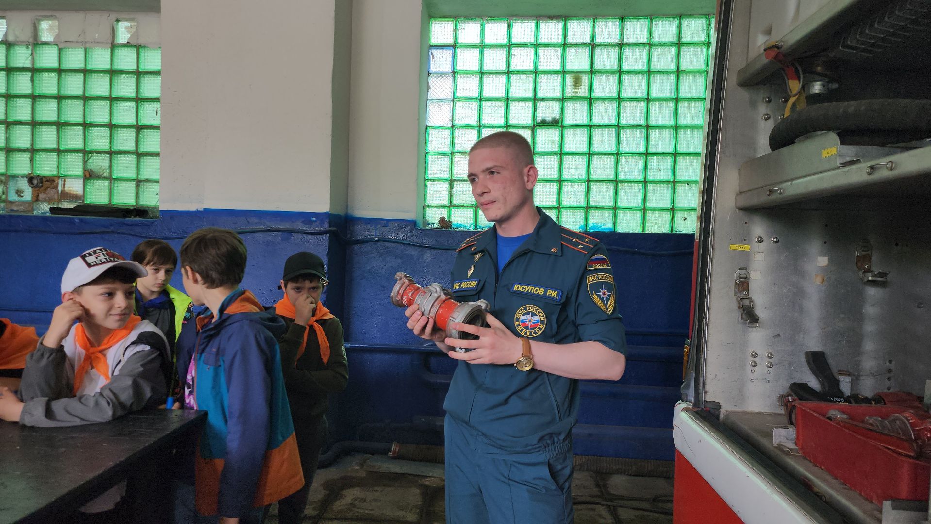 Истра, Дети, Экскурсия, Пожарная часть, Школьный лагерь,