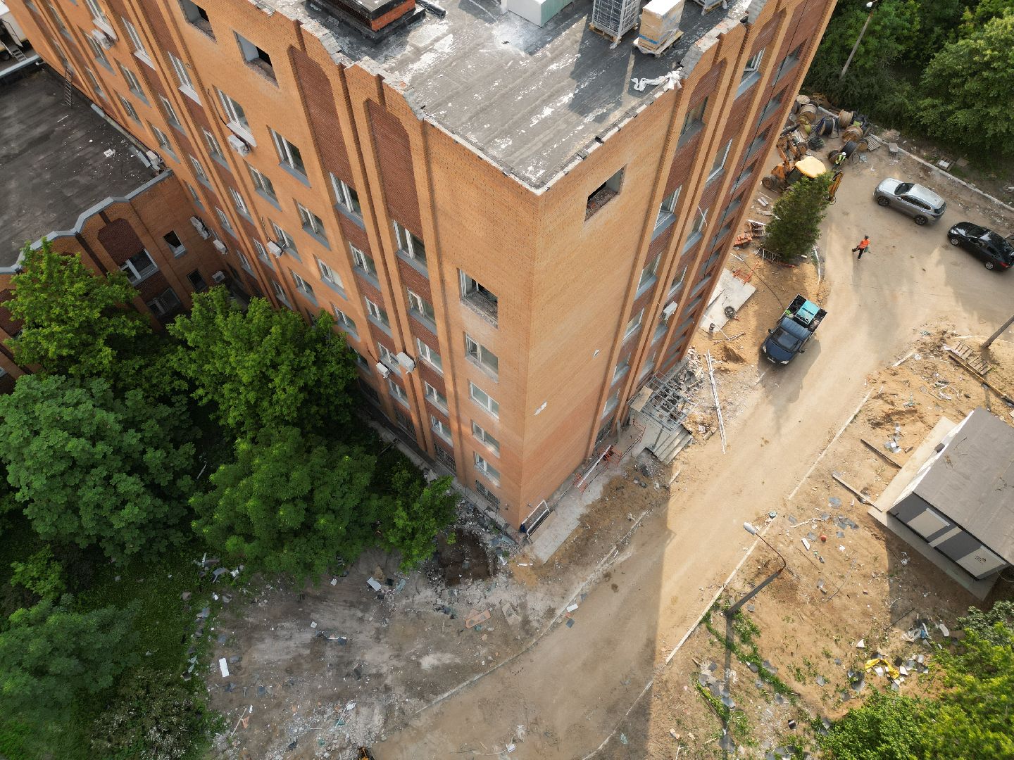 видео с коптера, поликлиника в пушкино, медицина в пушкино,