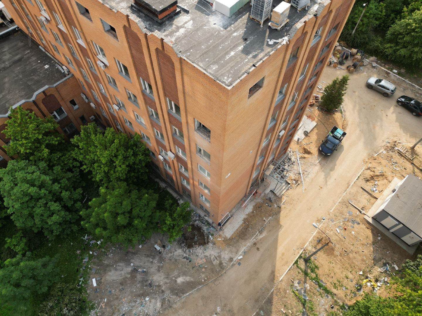 видео с коптера, поликлиника в пушкино, медицина в пушкино,