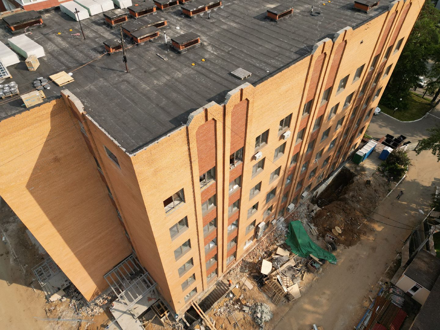 видео с коптера, поликлиника в пушкино, медицина в пушкино,