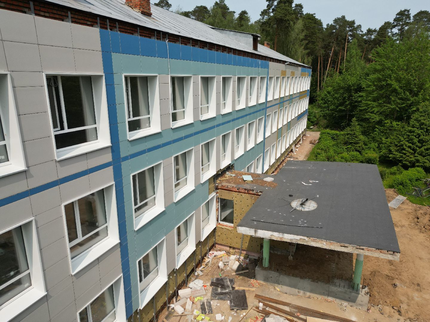 видео с коптера, школа 4 в Красноармейске, образование в подмосковье,