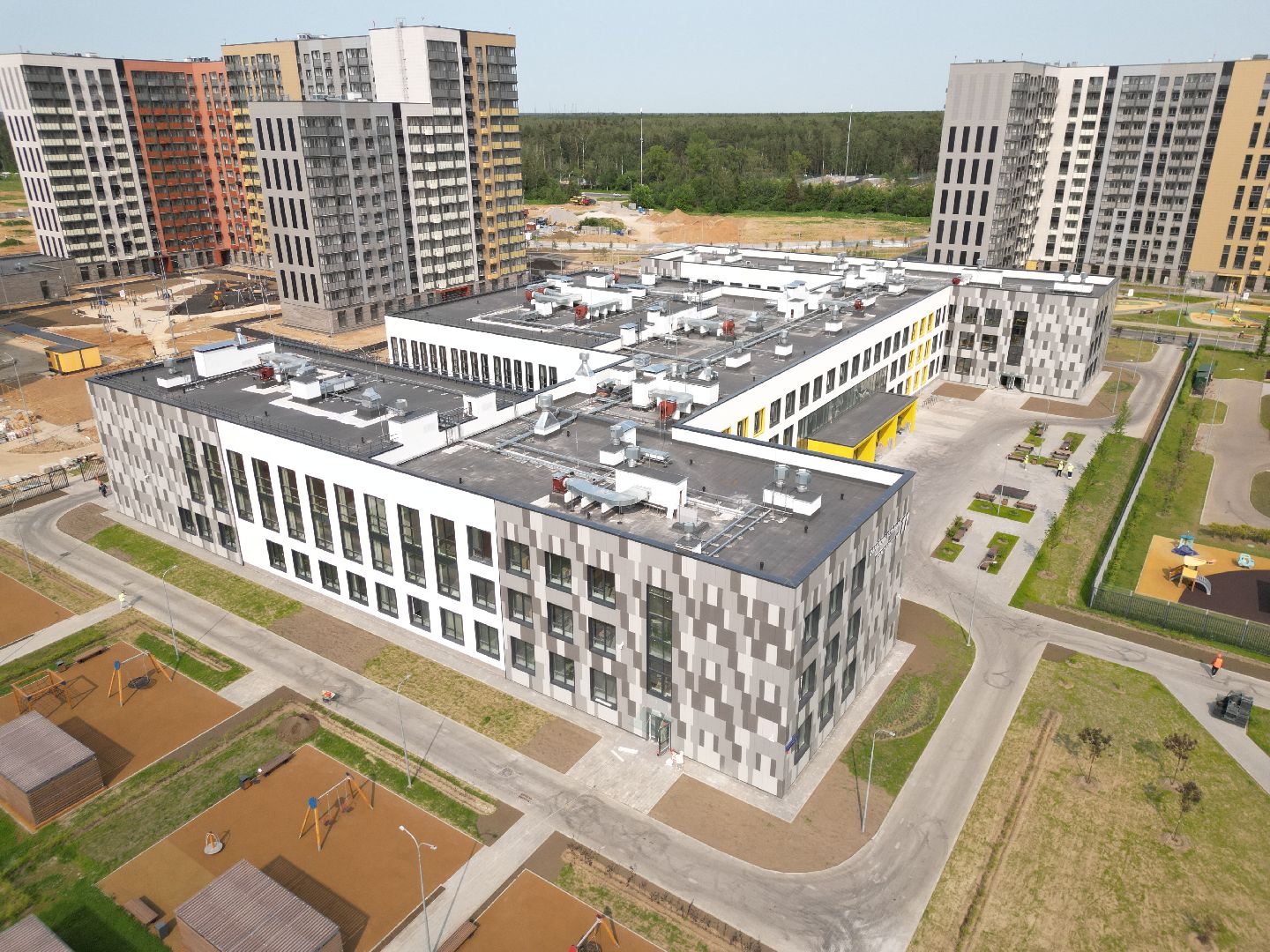 видео с коптера, новая школа в пушкино, жк новое пушкино,