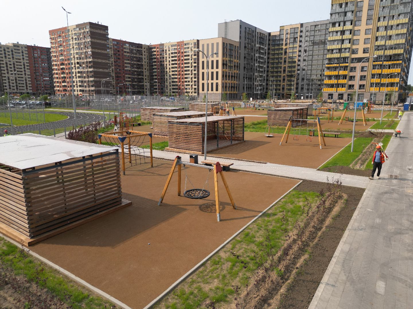 видео с коптера, новая школа в пушкино, жк новое пушкино,