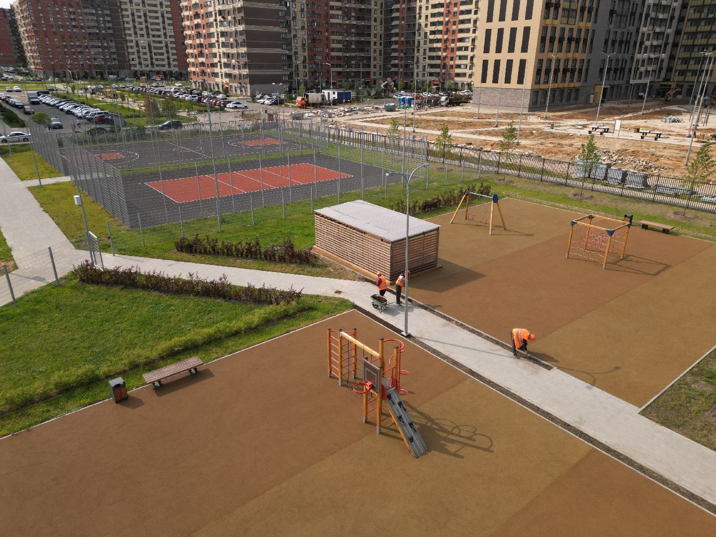 видео с коптера, новая школа в пушкино, жк новое пушкино,