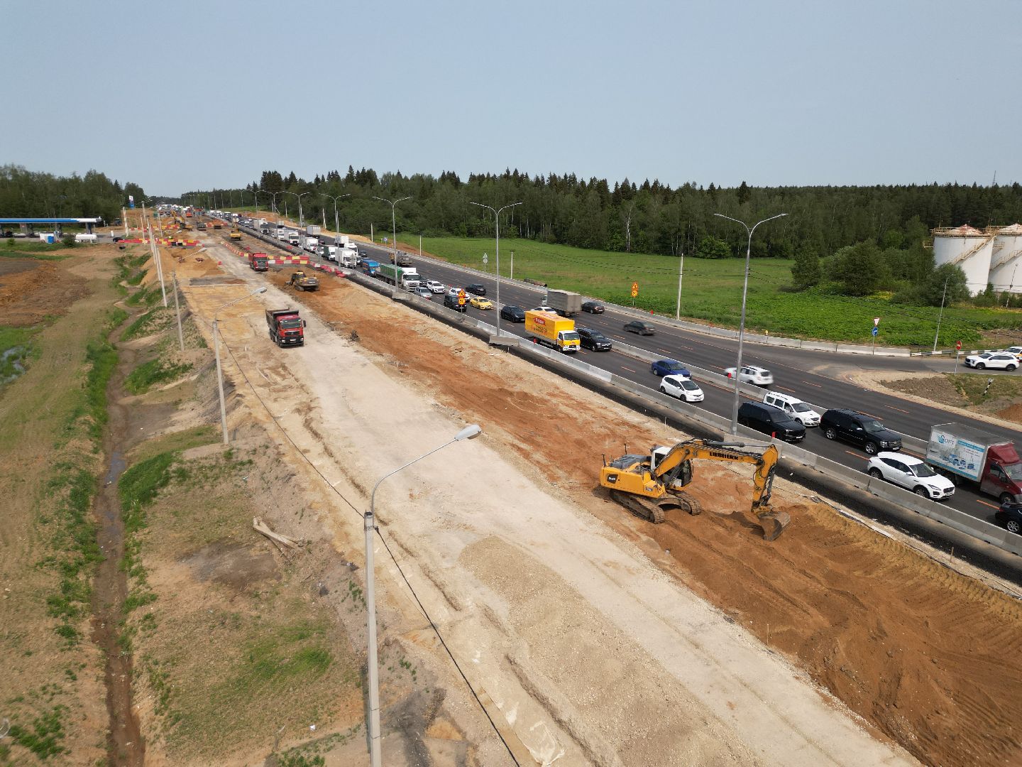 видео с коптера, трасса М-8 , Реконструкция трассы М-8,