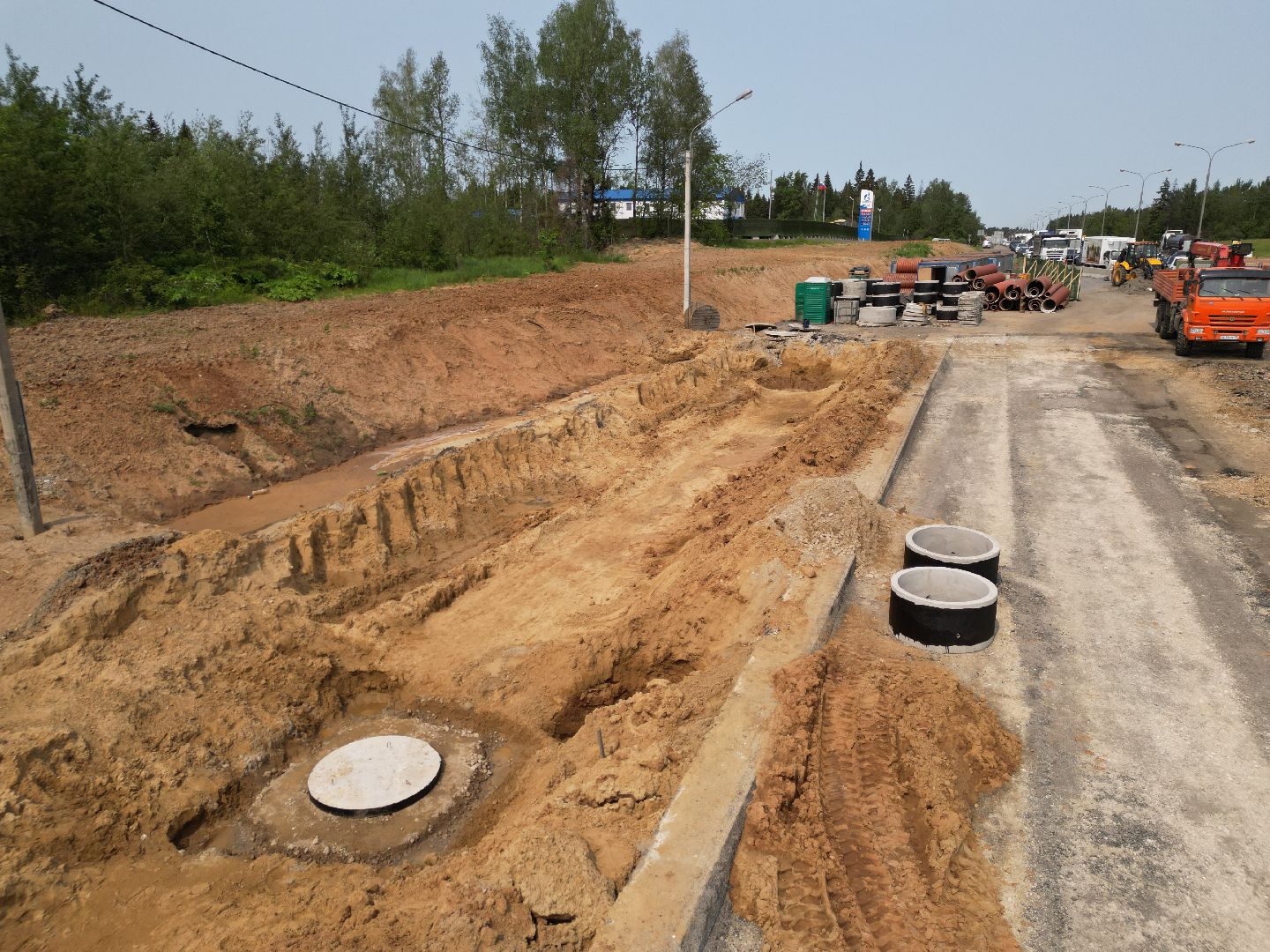 видео с коптера, трасса М-8 , Реконструкция трассы М-8,