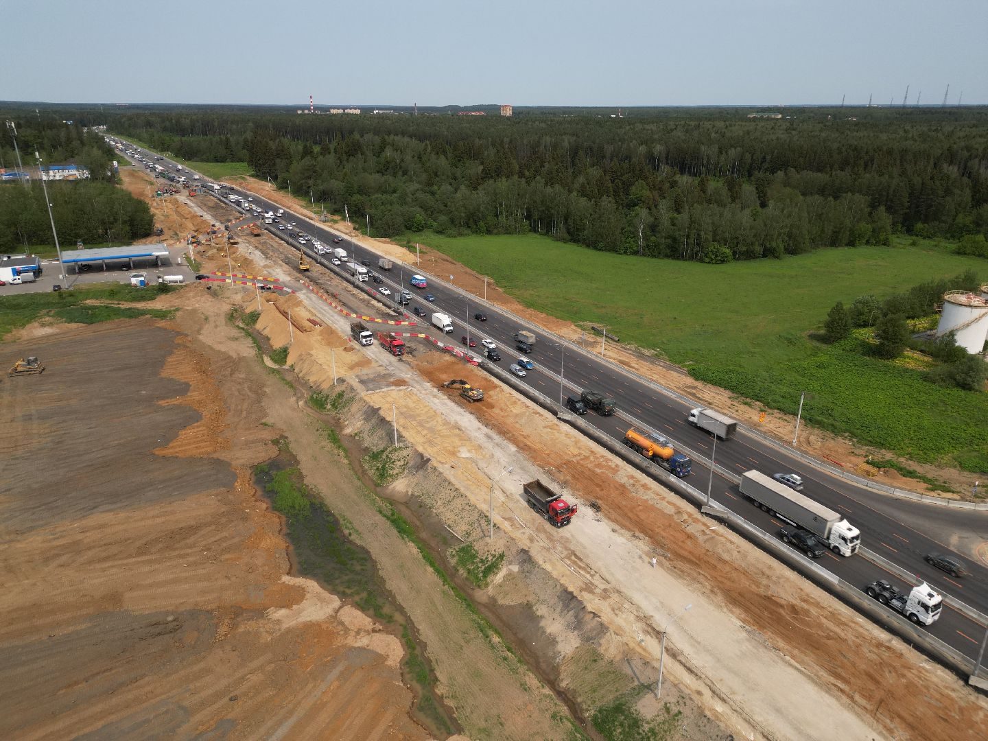 видео с коптера, трасса М-8 , Реконструкция трассы М-8,