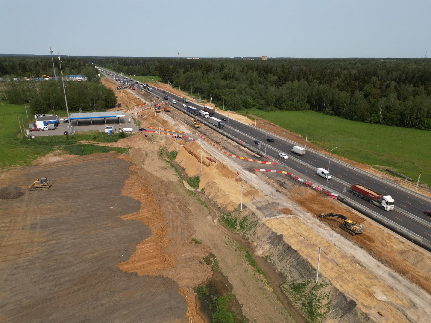 видео с коптера, трасса М-8 , Реконструкция трассы М-8,