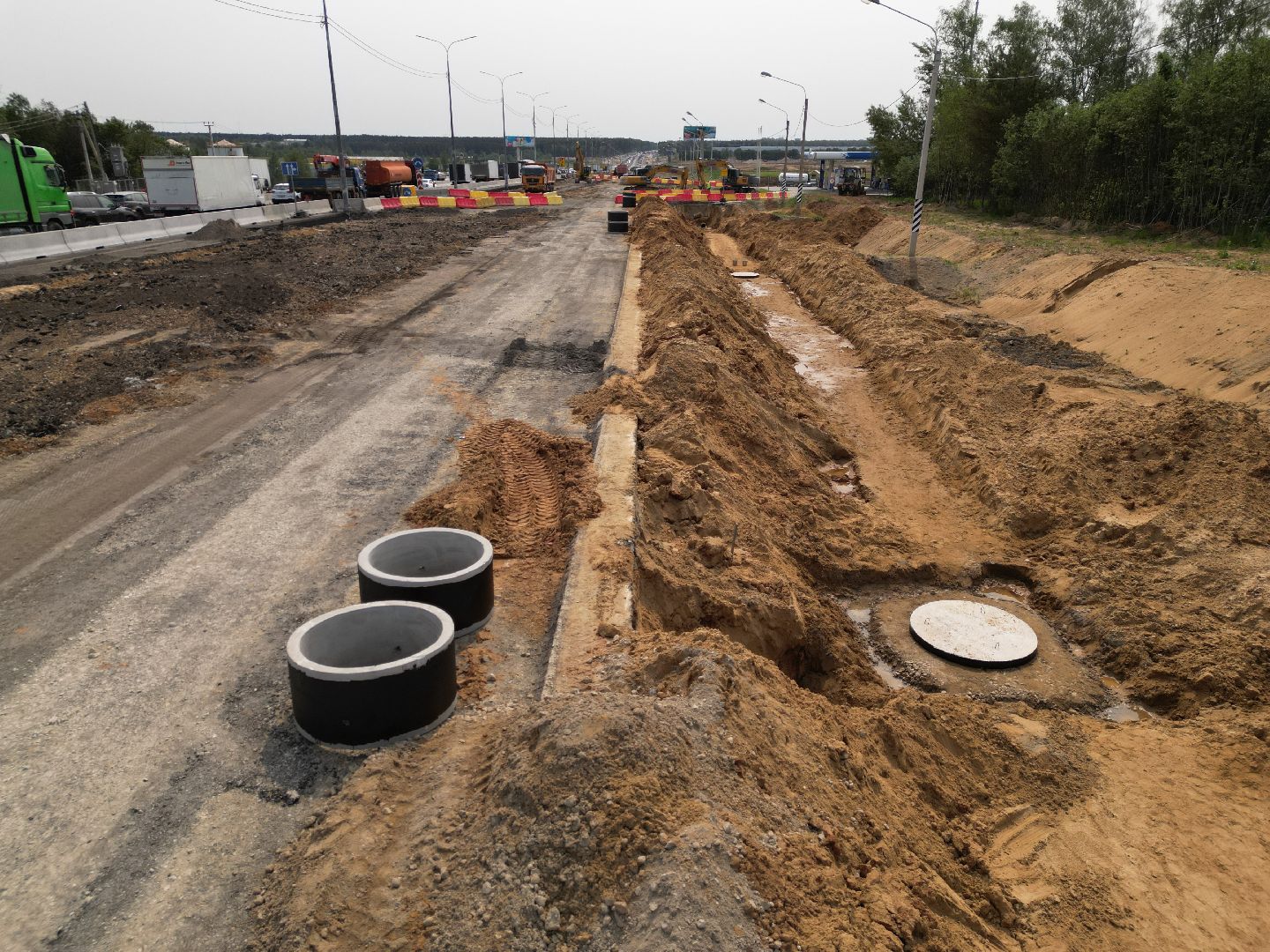 видео с коптера, трасса М-8 , Реконструкция трассы М-8,