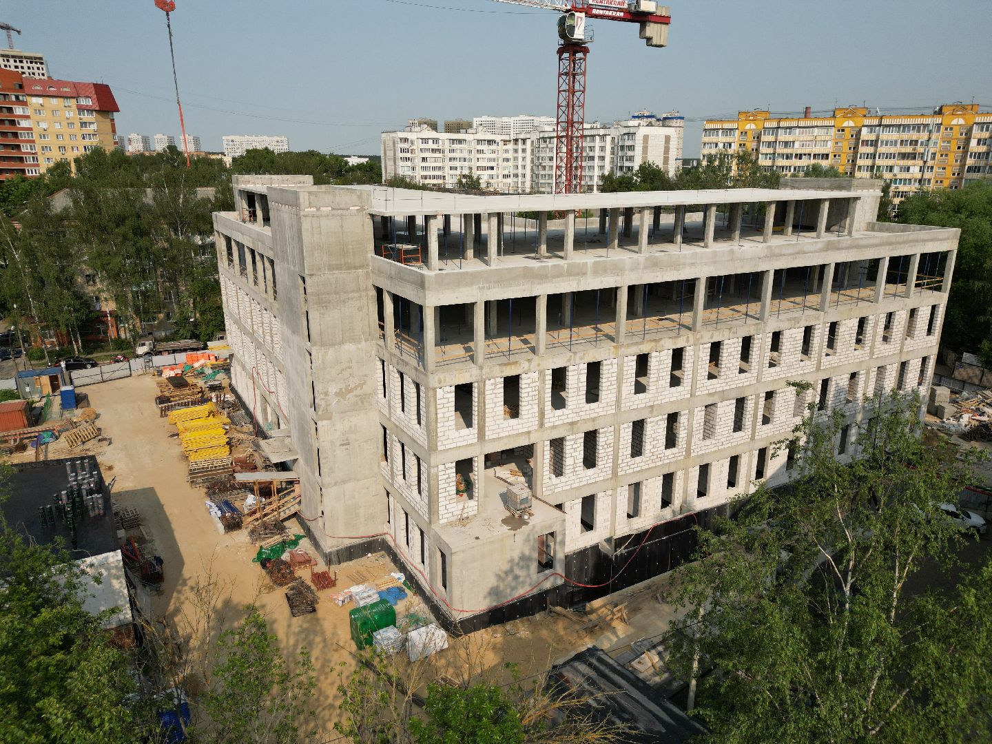 видео с коптера, детская поликлиника в пушкино, медицина в пушкино,